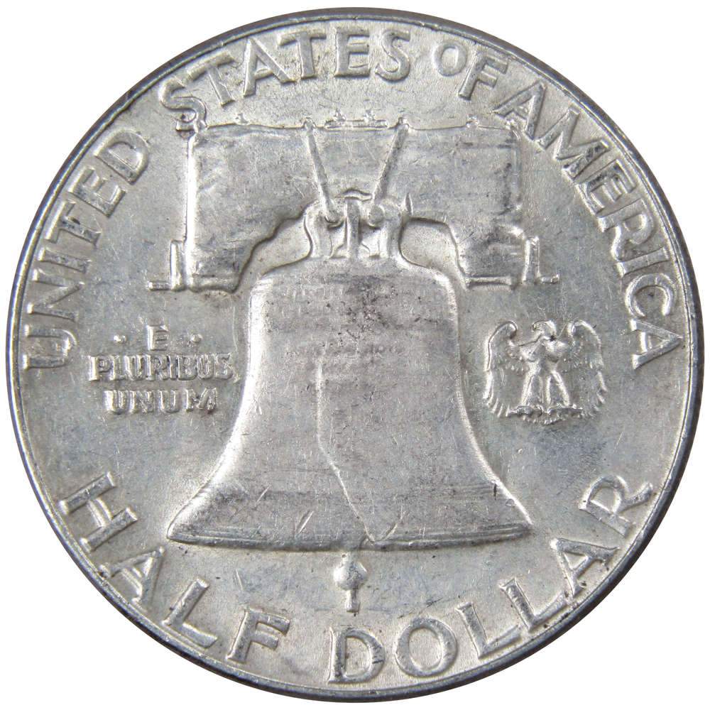 1957 Franklin Half Dollar AU About Uncirculated Silver 50c Coin