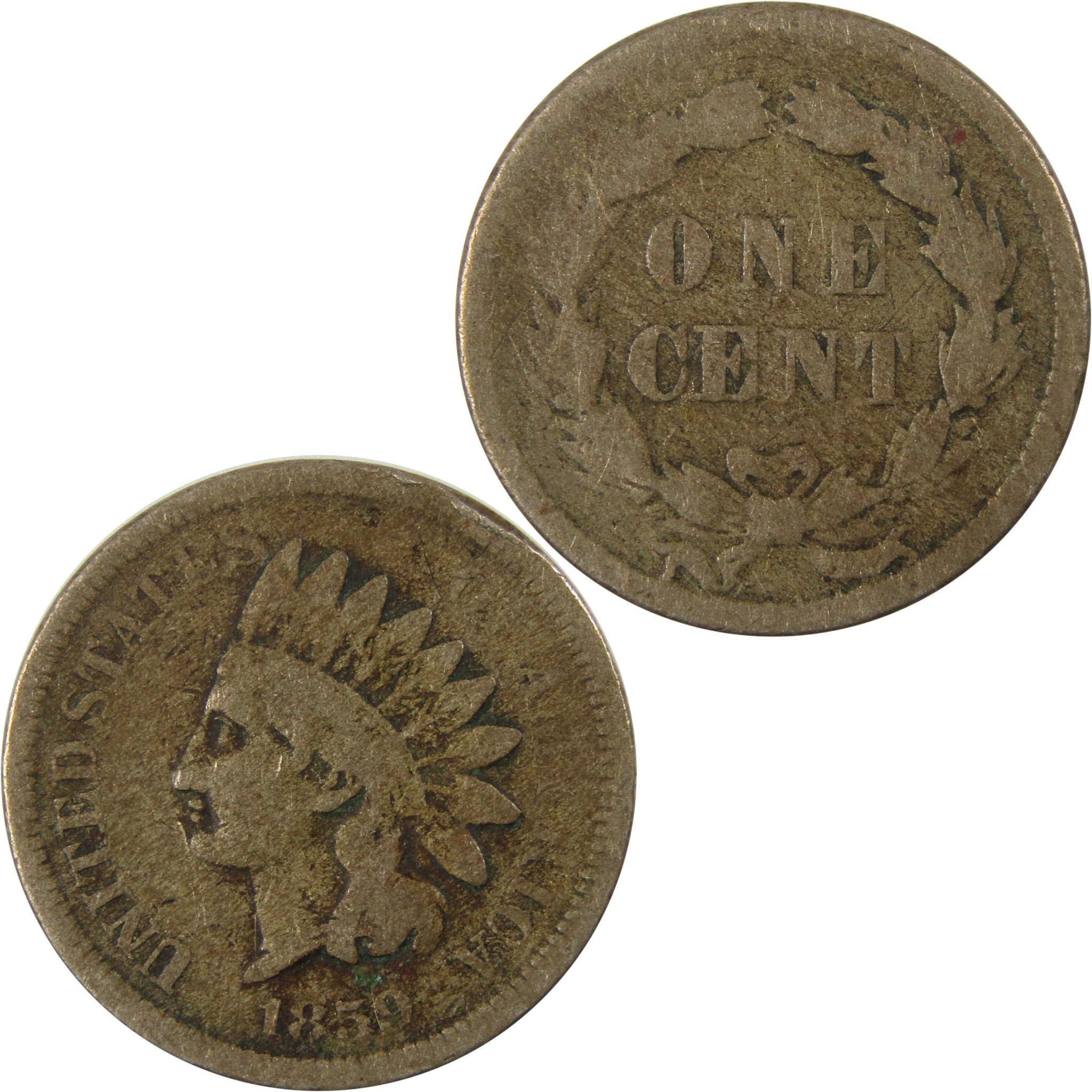 1859 Indian Head Cent AG About Good Penny 1c Coin SKU:CP1310
