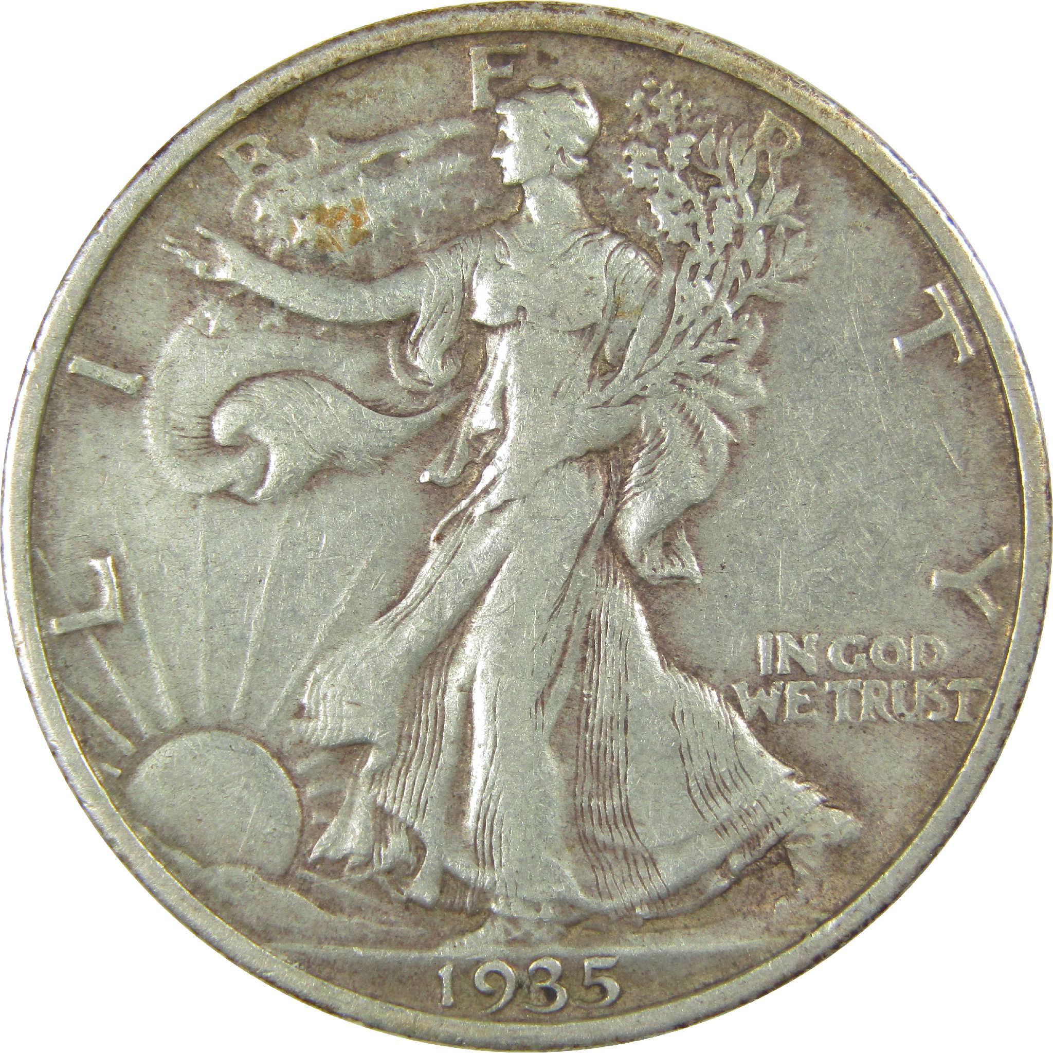 1935 Liberty Walking Half Dollar VF Very Fine Silver 50c Coin