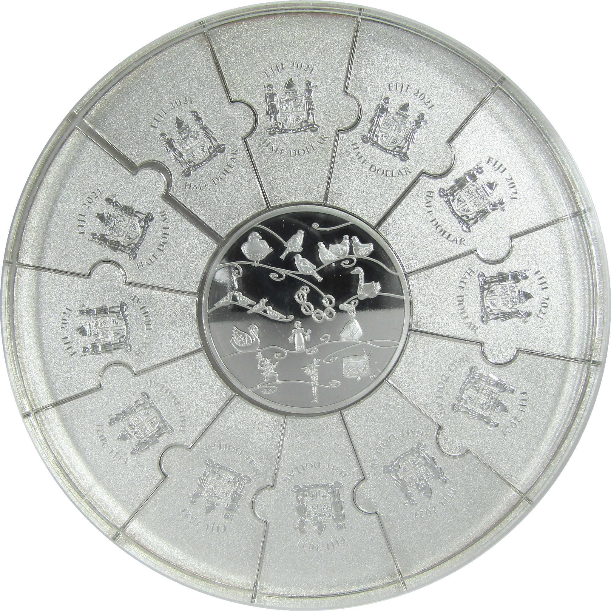 12 Days of Christmas 13 Piece Set Brilliant Uncirculated 2021 Fiji