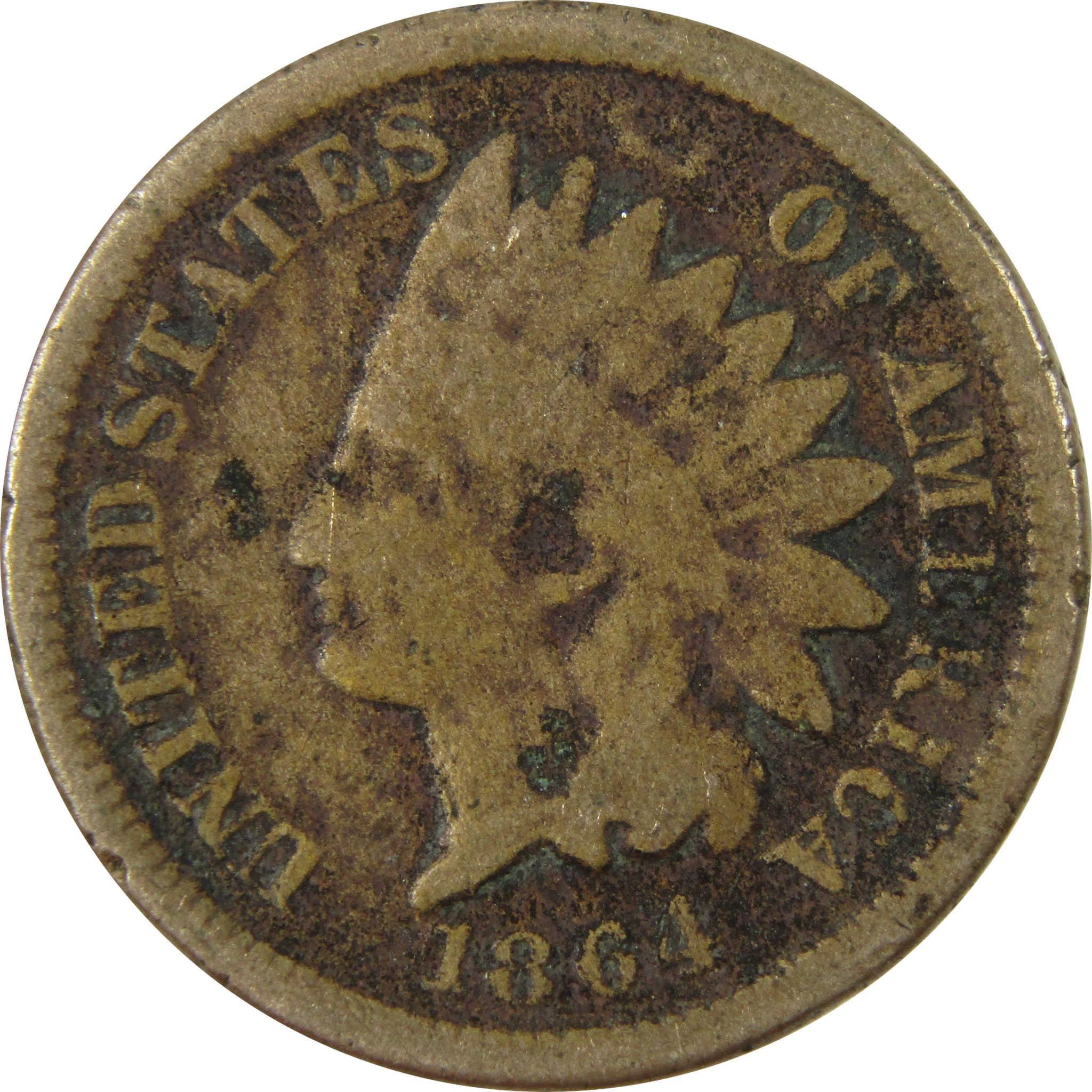 1864 Indian Head Copper-Nickel Cent G Good Details Penny SKU:CP1218