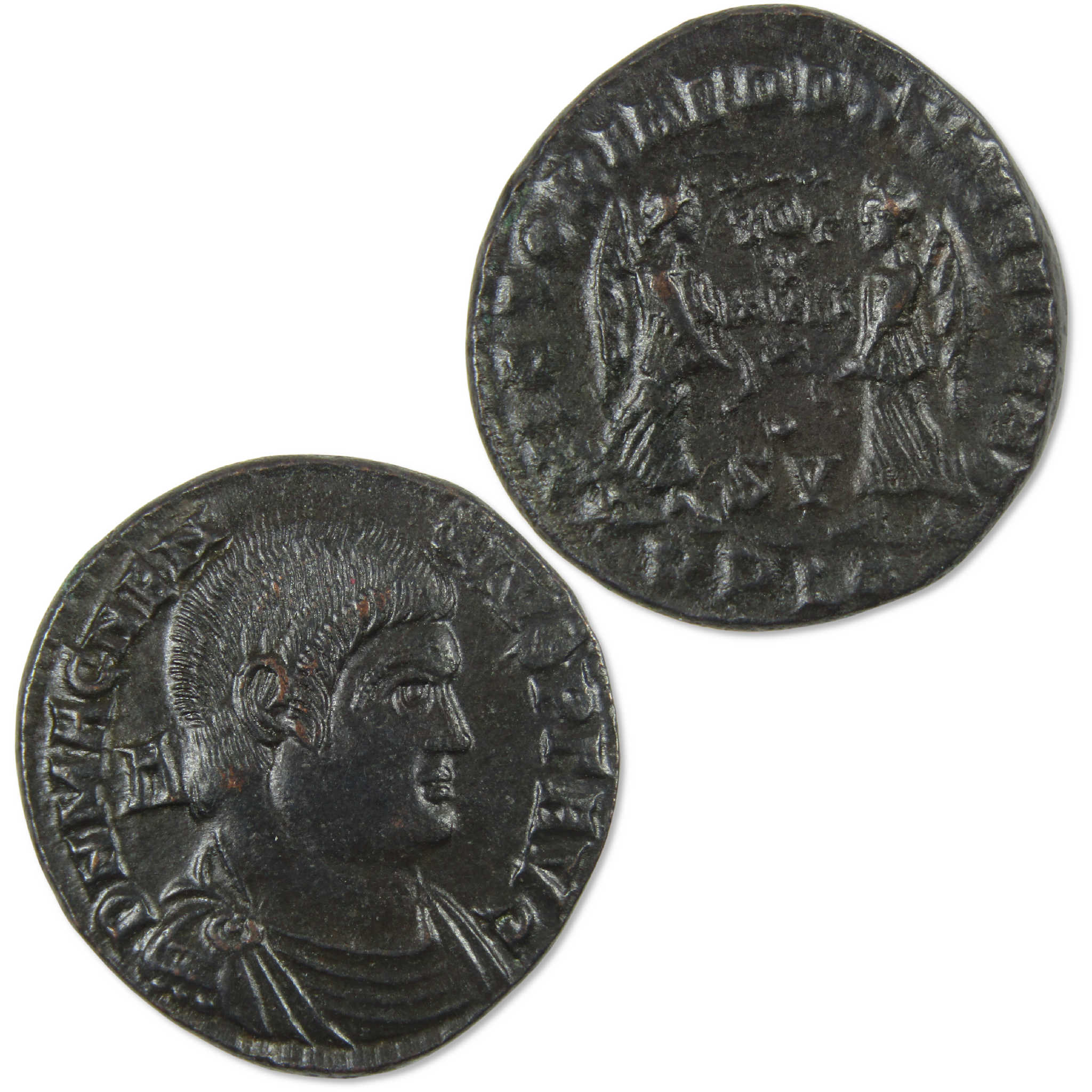 350-353 AD Magnentius Roman Empire Centenionalis Victory XF Ancient