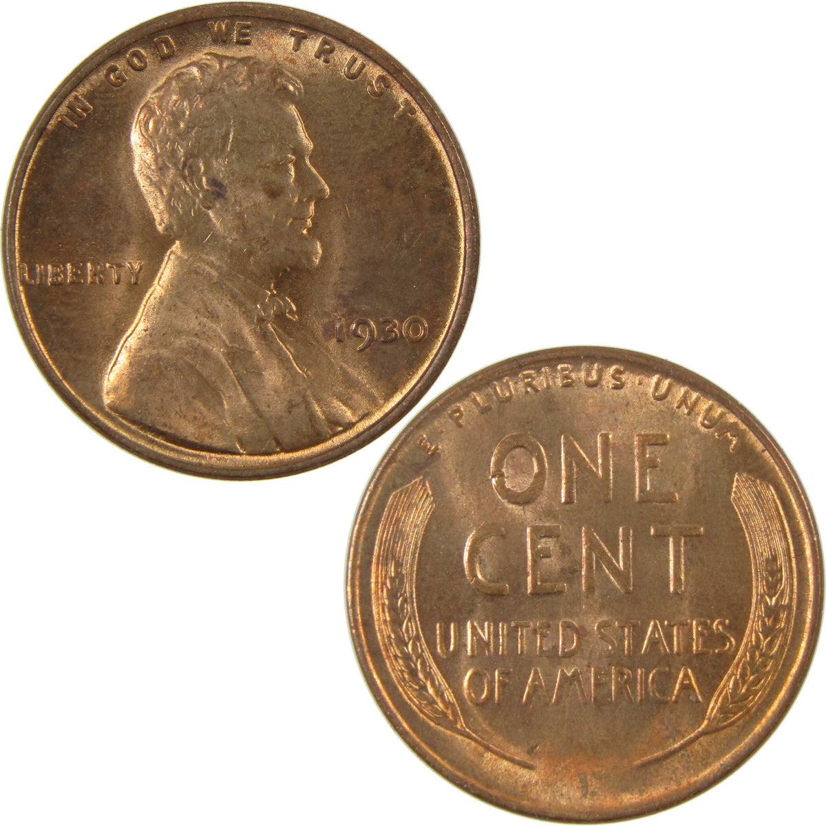 1930 Lincoln Wheat Cent Uncirculated Penny 1c Coin SKU:I28253