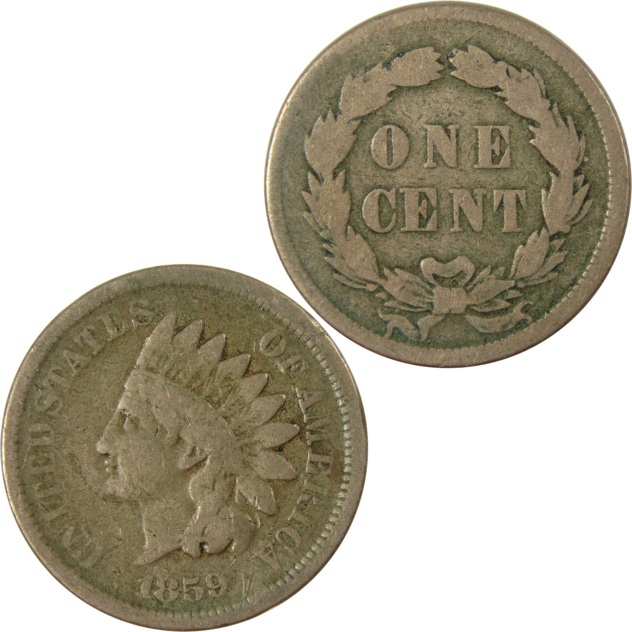 1859 Indian Head Cent G Good Penny 1c Coin Collectible SKU:CP1257