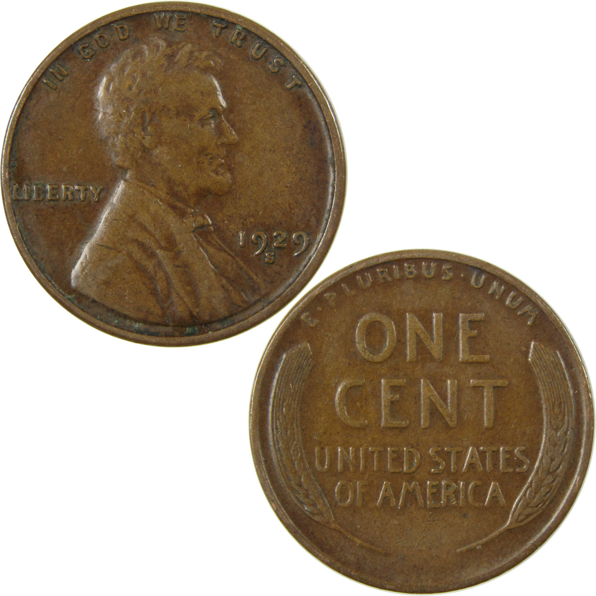 1929 S Lincoln Wheat Cent VF Very Fine Penny 1c Coin SKU:I26702