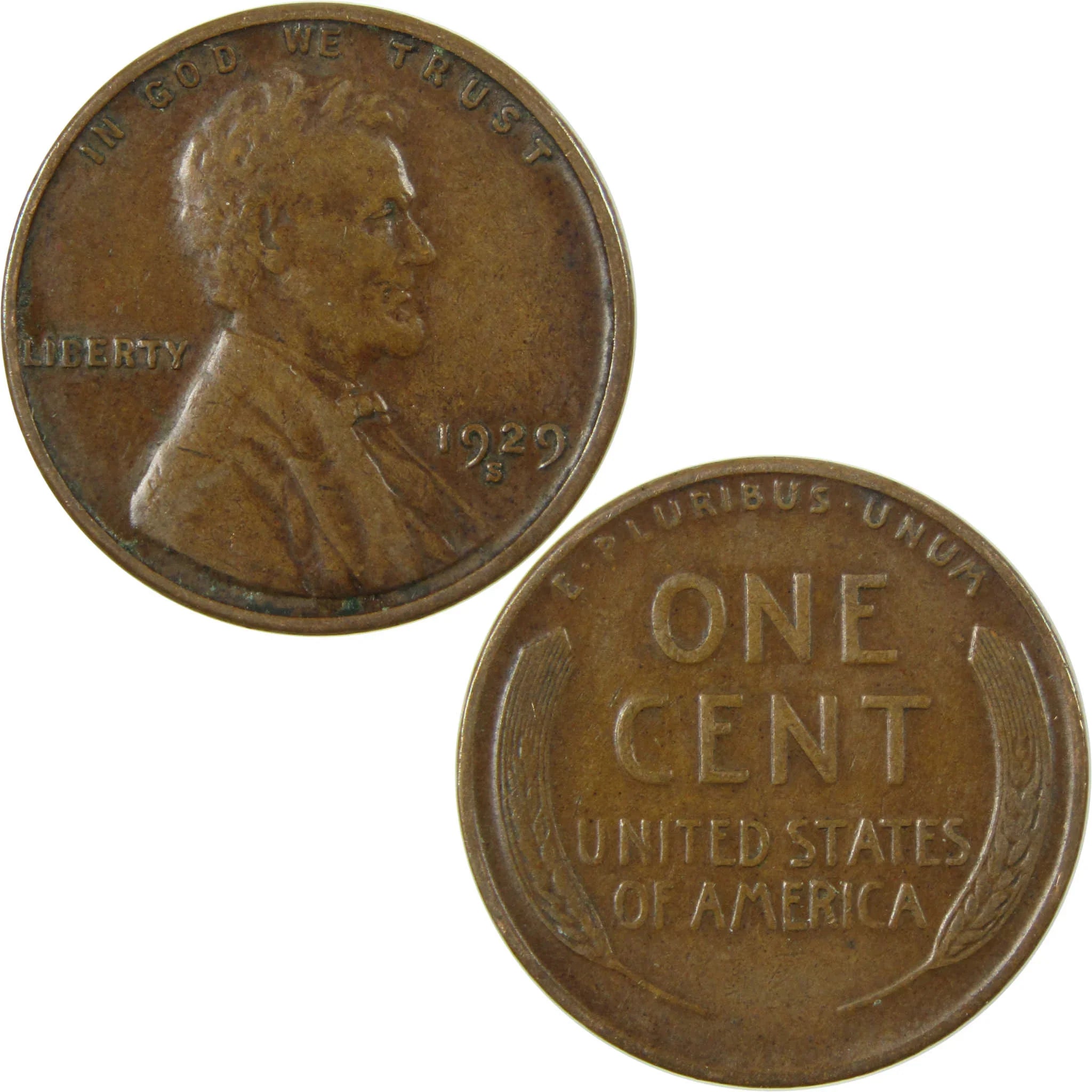 1929 S Lincoln Wheat Cent VF Very Fine Penny 1c Coin SKU:I26702