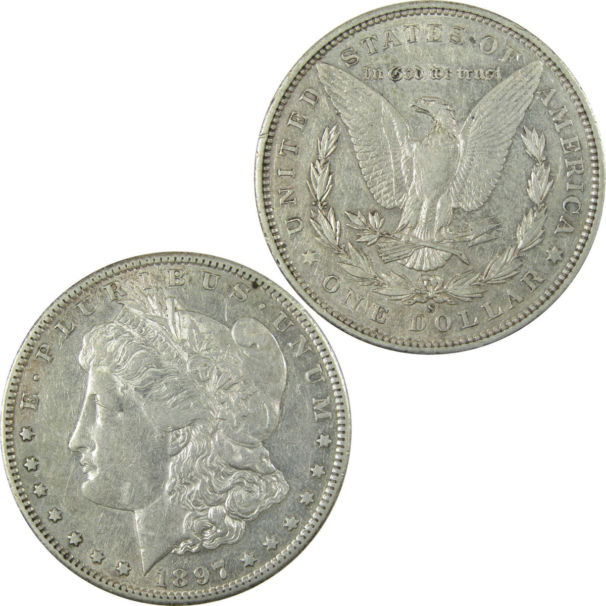 1897 S Morgan Silver Dollar XF EF Extremely Fine $1 Coin SKU:I28090 - Morgan coin - Morgan silver dollar - Morgan silver dollar for sale - Profile Coins & Collectibles