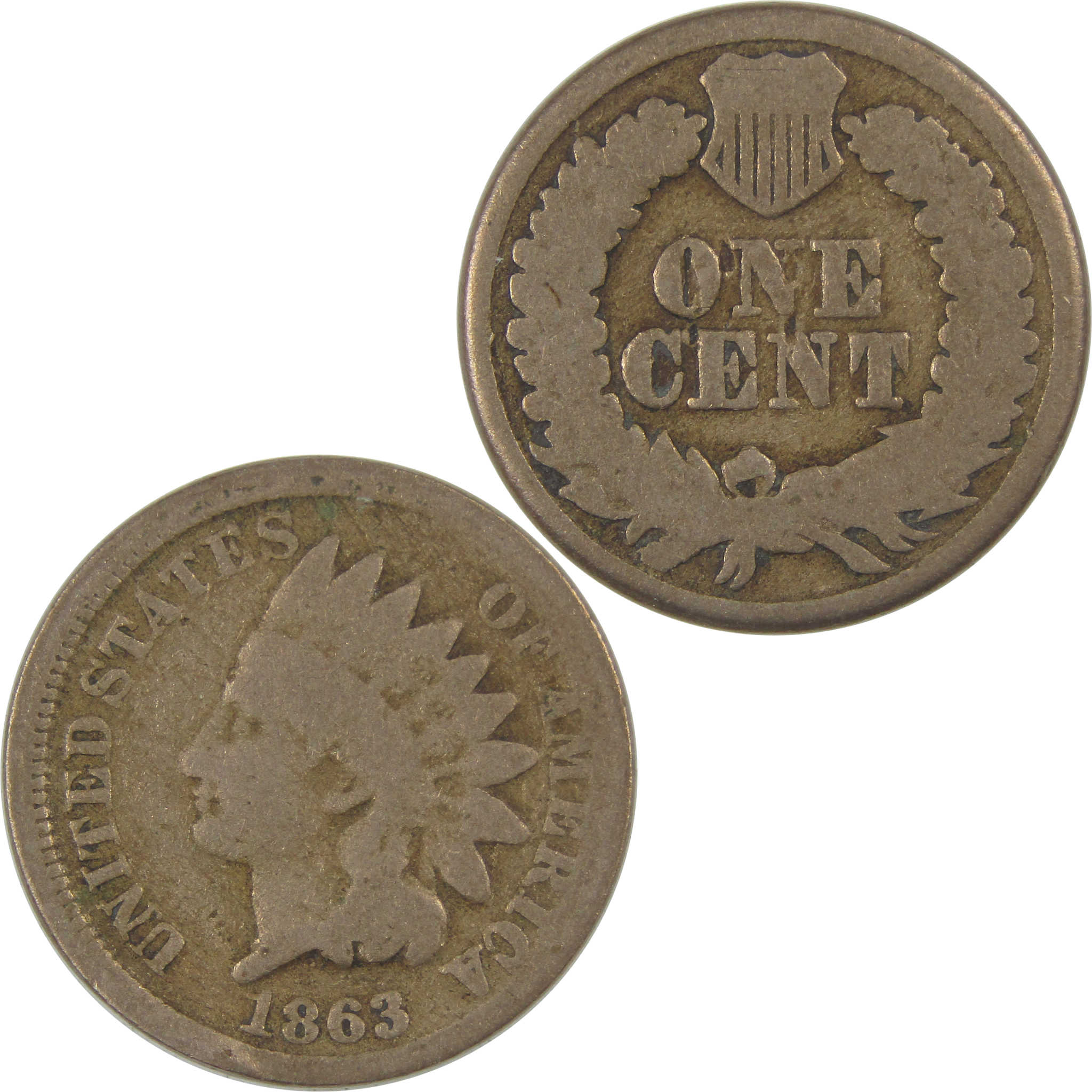 1863 Indian Head Cent G Good Penny 1c Coin SKU:I23267