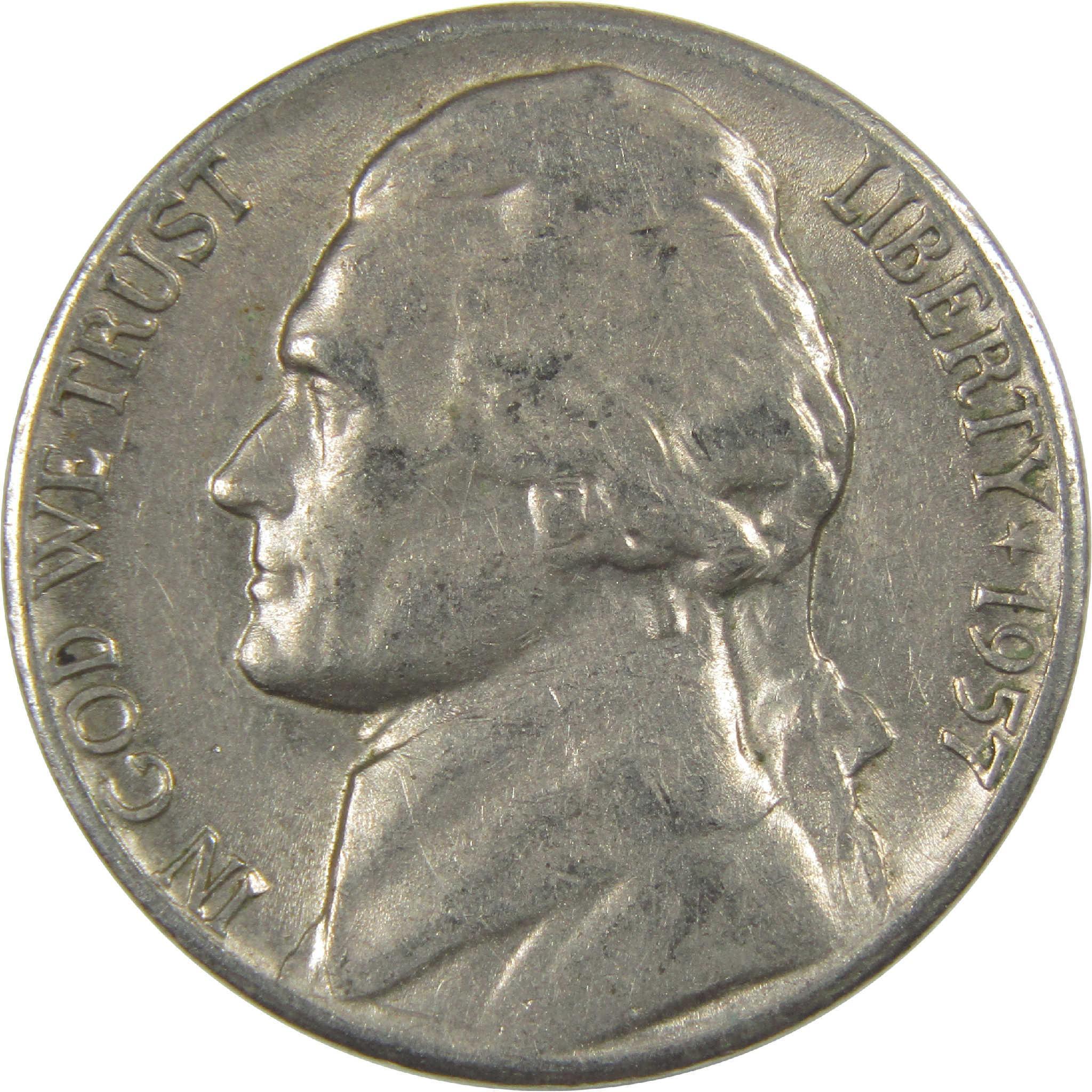 1957 D Jefferson Nickel Circulated 5c Coin Collectible