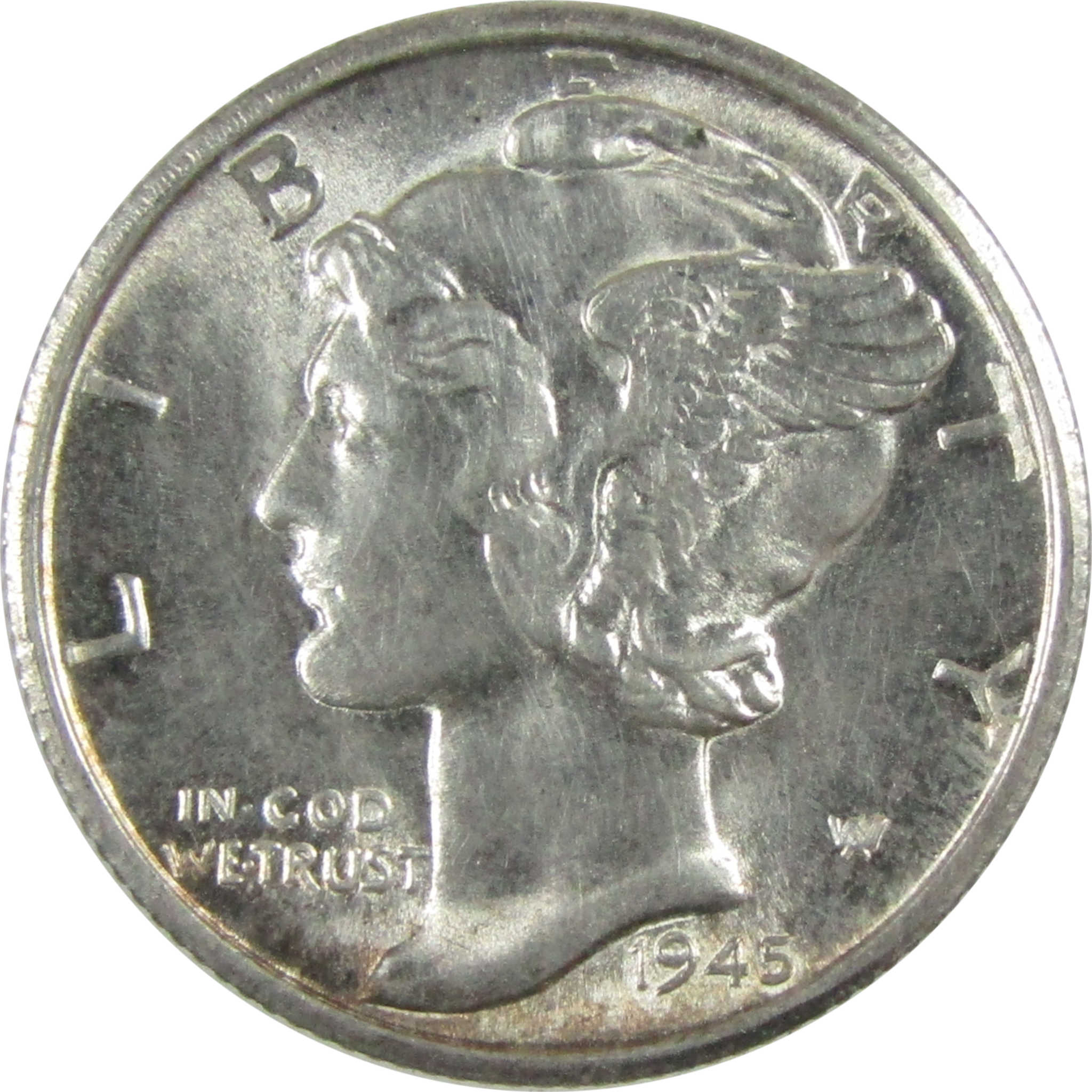 1945 S Mercury Silver Dime AU About Uncirculated 10c Coin SKU:CP345