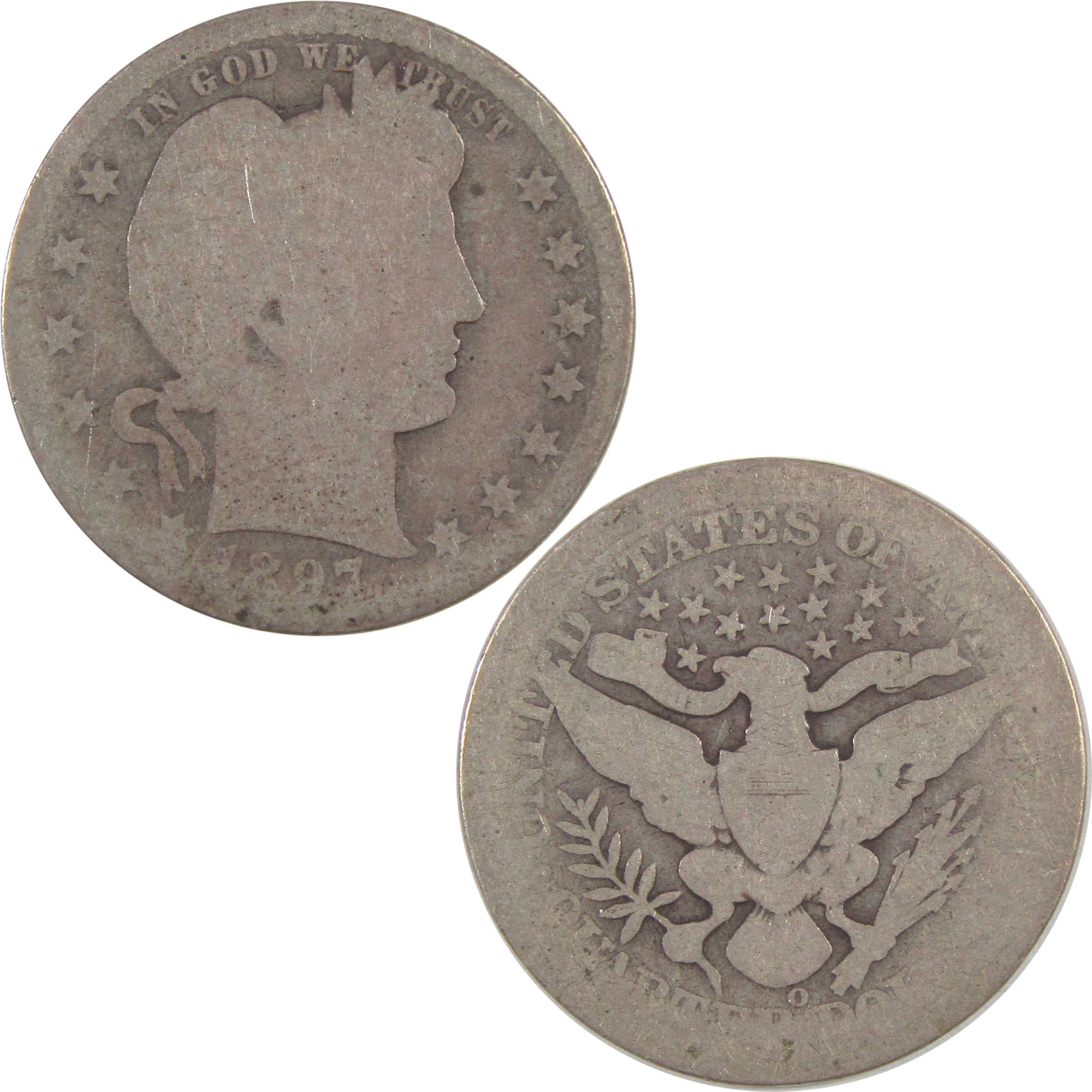 1897 O Barber Quarter AG About Good Silver 25c Coin SKU:I18129