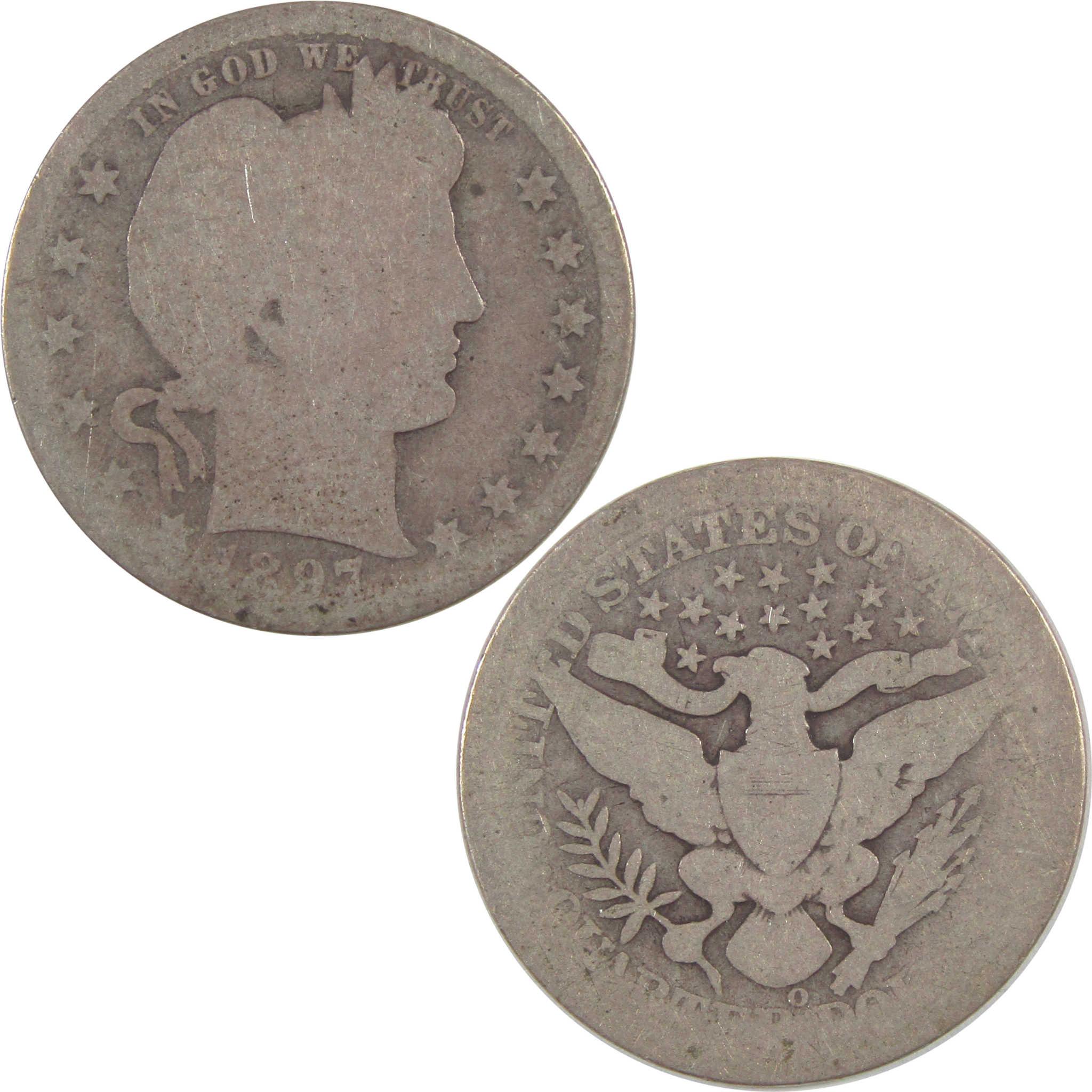 1897 O Barber Quarter AG About Good Silver 25c Coin SKU:I18129