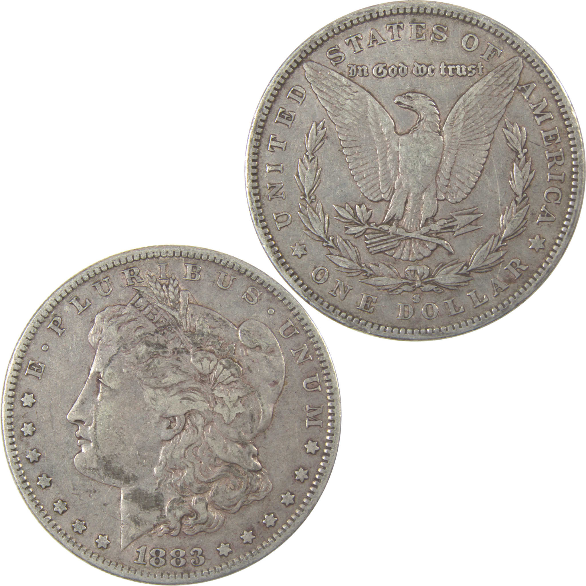 1883 S Morgan Silver Dollar VF Very Fine $1 Coin SKU:I24347