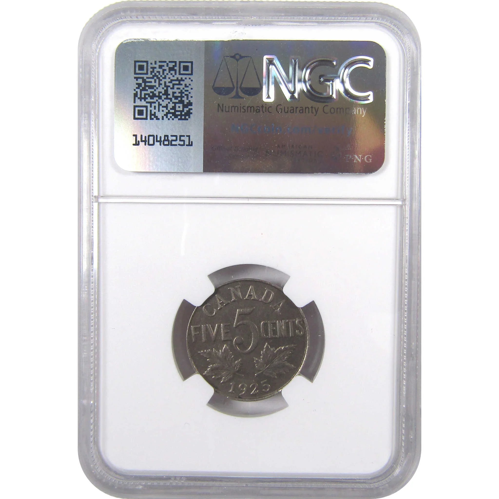 1925 George V Five Cent Piece AU 55 NGC Nickel 5c Coin SKU:CPC0232