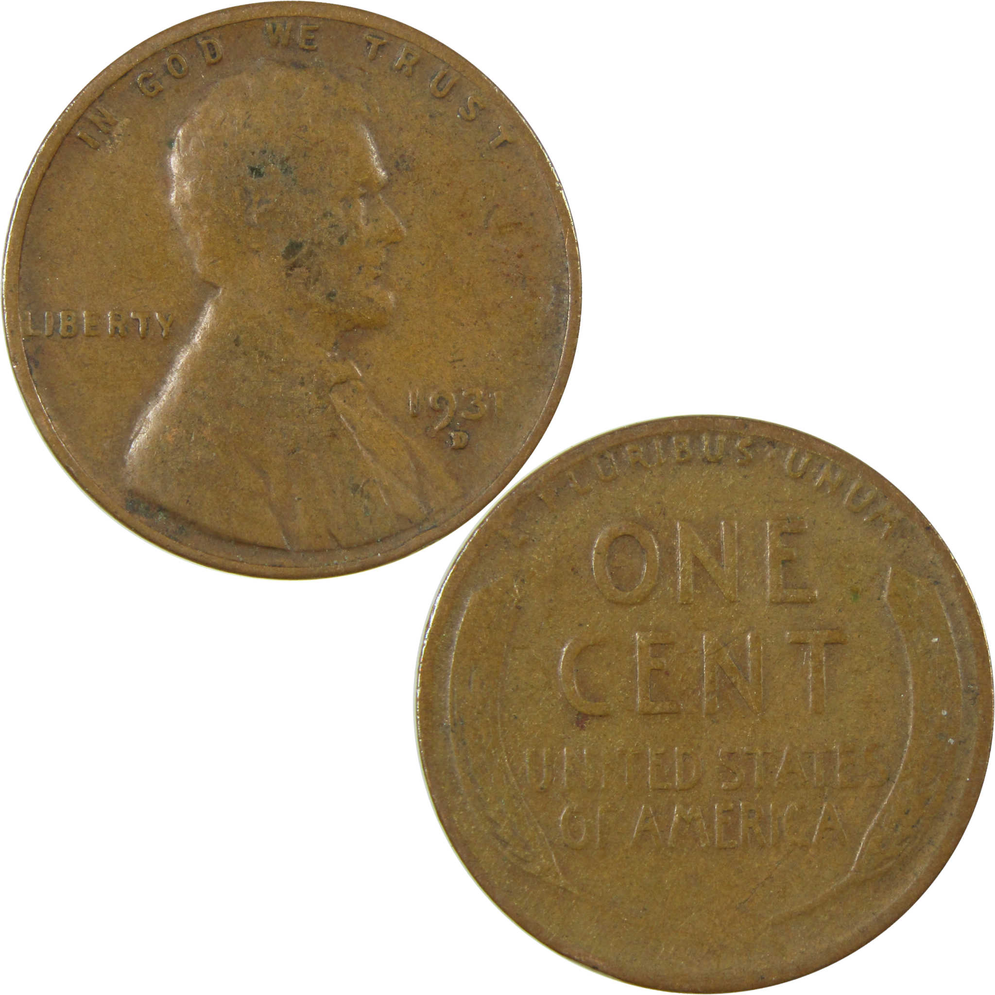 1931 D Lincoln Wheat Cent F Fine Penny 1c Coin Collectible SKU:I26797