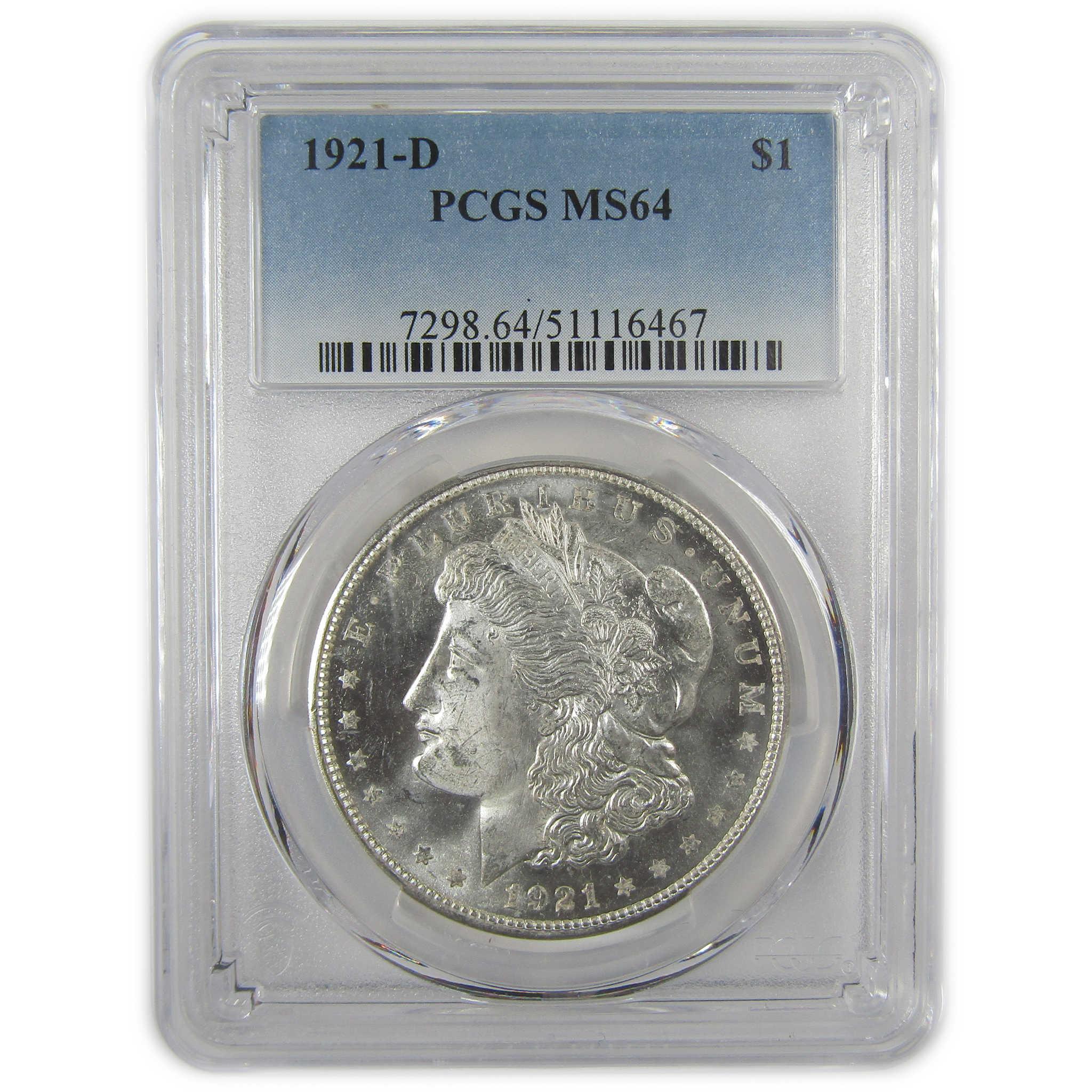 1921 D Morgan Dollar MS 64 PCGS Silver Uncirculated $1 Coin SKU:I20020 - Morgan coin - Morgan silver dollar - Morgan silver dollar for sale - Profile Coins & Collectibles