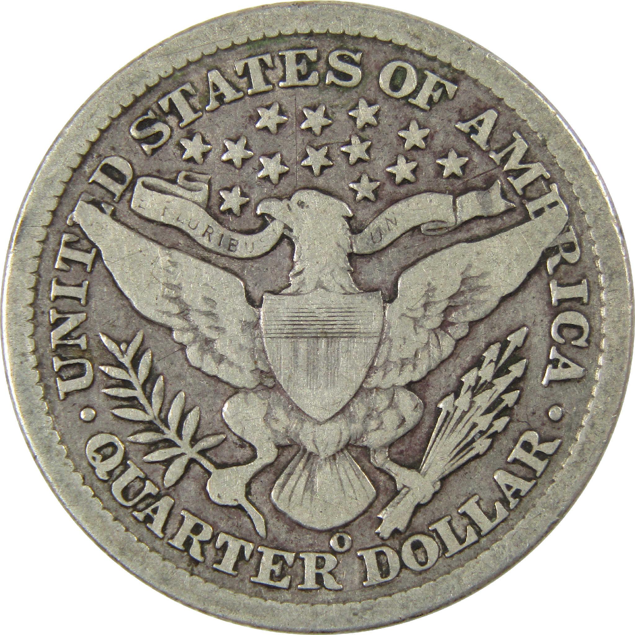 1899 O Barber Silver Quarter VG Very Good 25c Coin Collectible