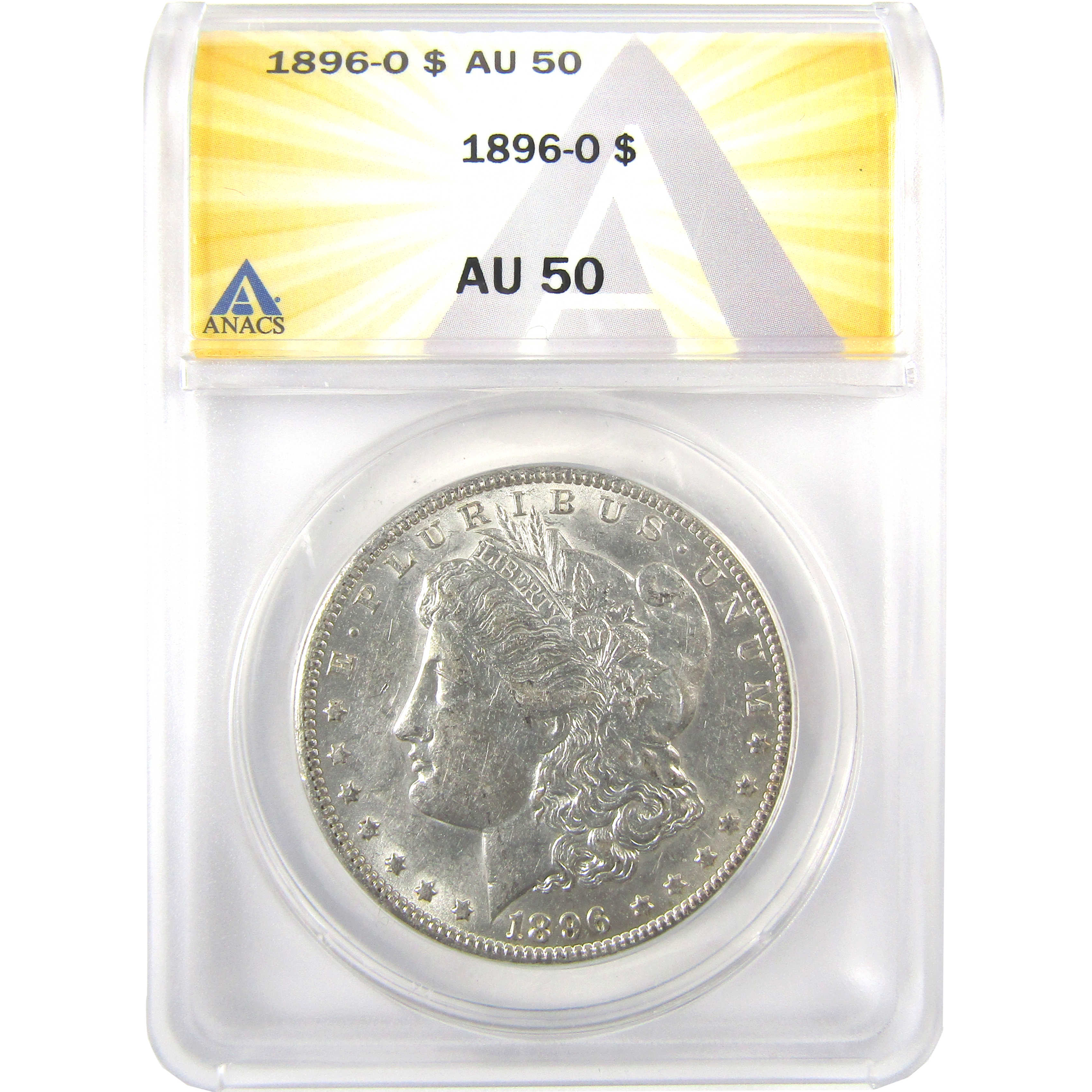 1896 O Morgan Dollar AU 50 ANACS Silver $1 Coin SKU:I19124 - Morgan coin - Morgan silver dollar - Morgan silver dollar for sale - Profile Coins & Collectibles