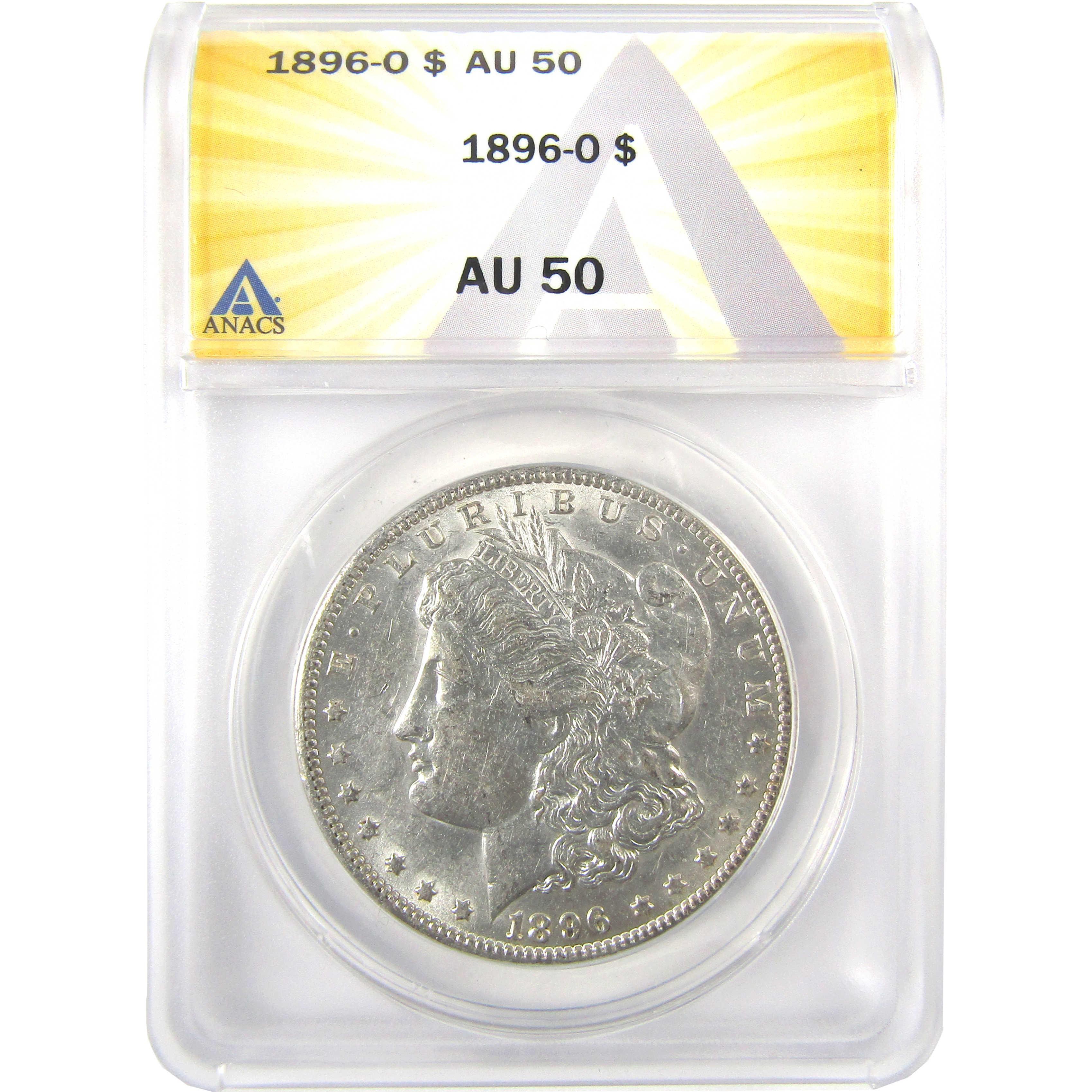 1896 O Morgan Dollar AU 50 ANACS Silver $1 Coin SKU:I19124 - Morgan coin - Morgan silver dollar - Morgan silver dollar for sale - Profile Coins & Collectibles