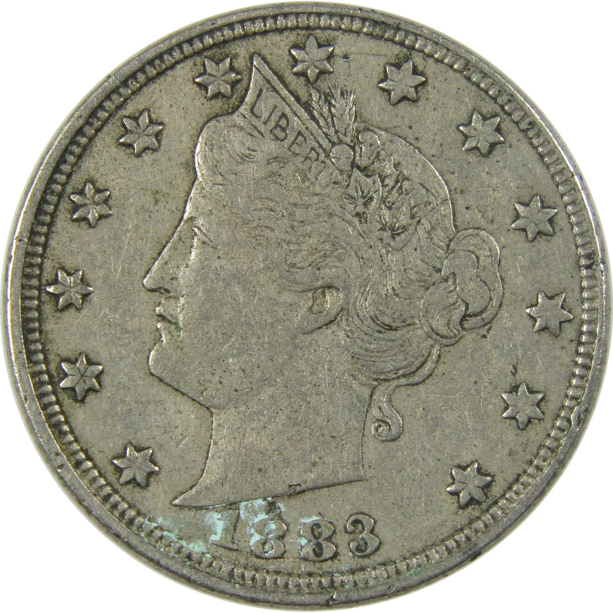 1883 No Cents Liberty Head V Nickel VF Very Fine 5c Coin SKU:I27237