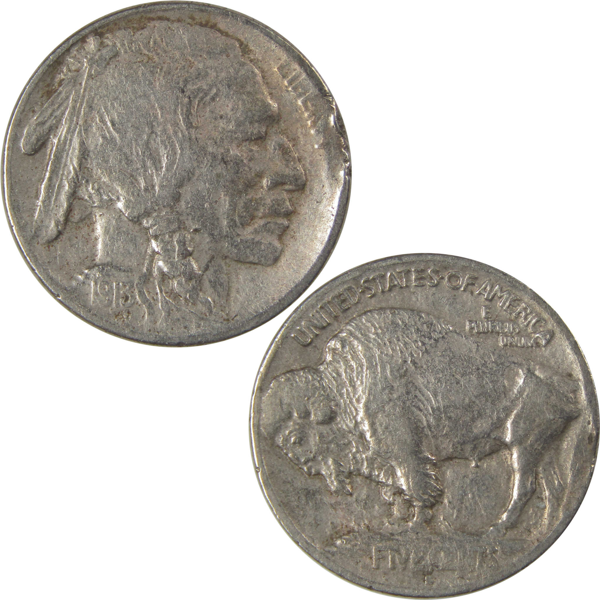 1913 S Type 1 Indian Head Buffalo Nickel F Fine Details SKU:I22917