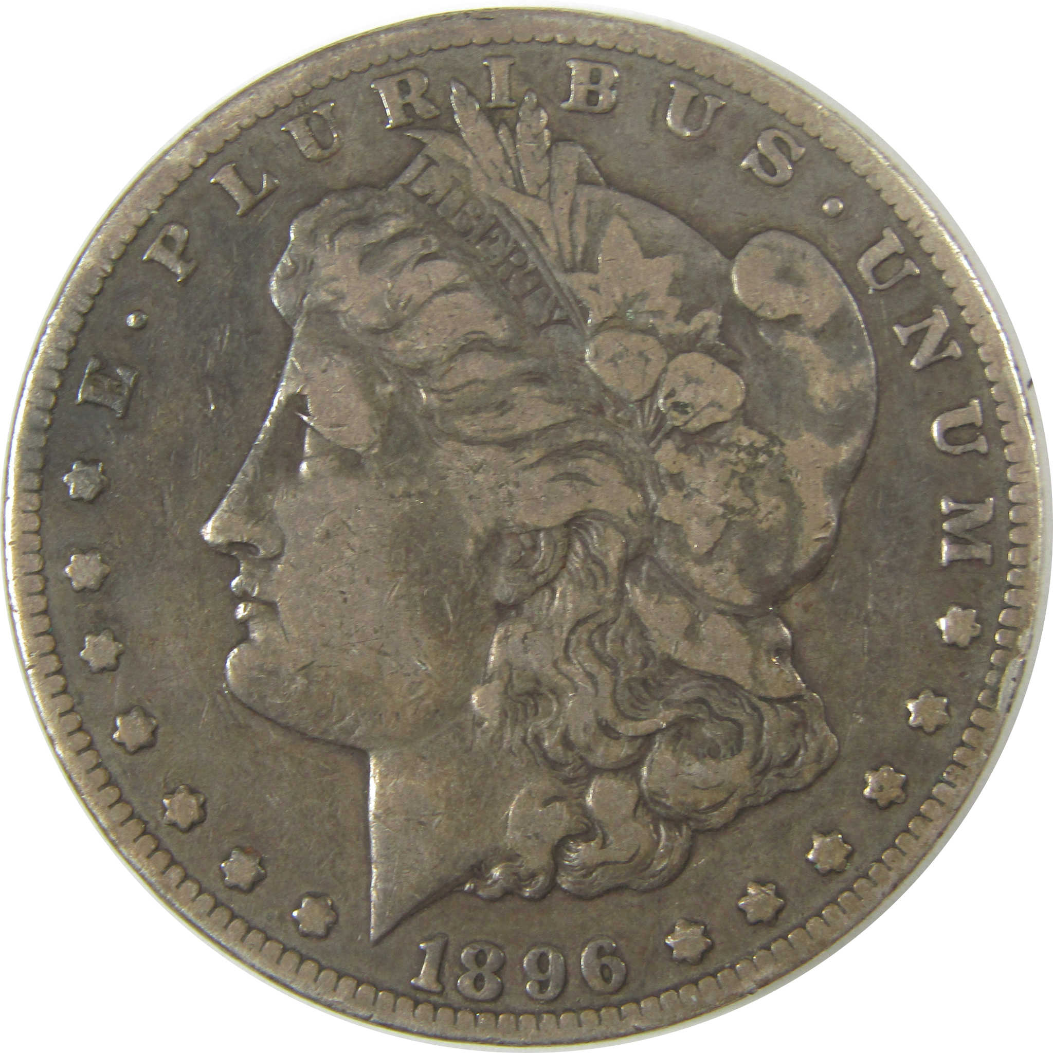 1896 S Morgan Dollar F Fine Details Silver $1 Coin SKU:CPC0976 - Morgan coin - Morgan silver dollar - Morgan silver dollar for sale - Profile Coins & Collectibles