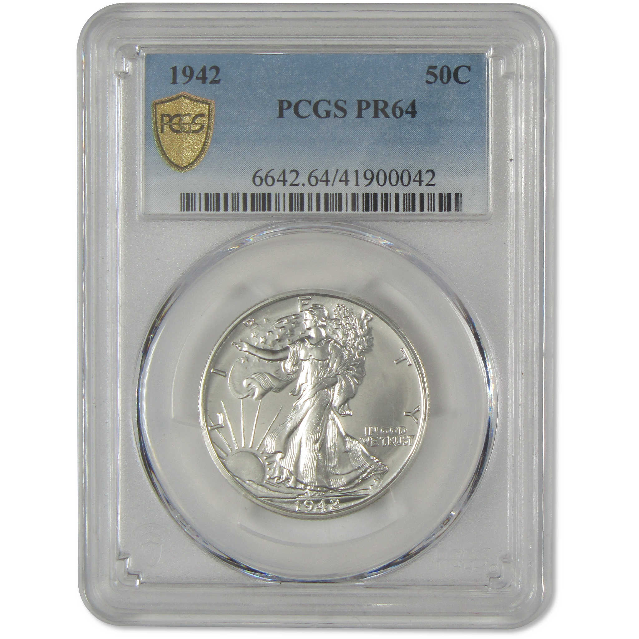 1942 Liberty Walking Half Dollar PR 64 PCGS Silver Proof 50c Coin