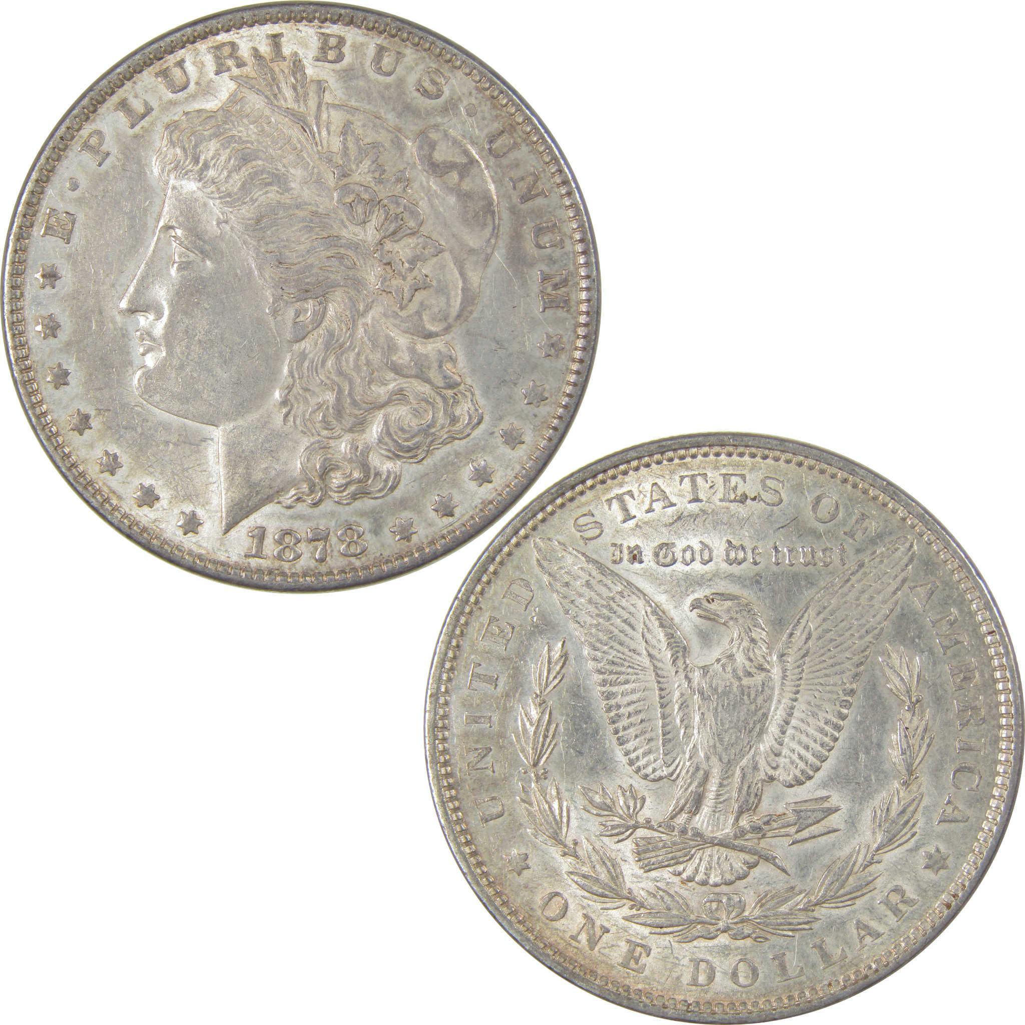 1878 7TF Rev 79 Morgan Silver Dollar AU About Uncirculated SKU:I24227 - Morgan coin - Morgan silver dollar - Morgan silver dollar for sale - Profile Coins & Collectibles