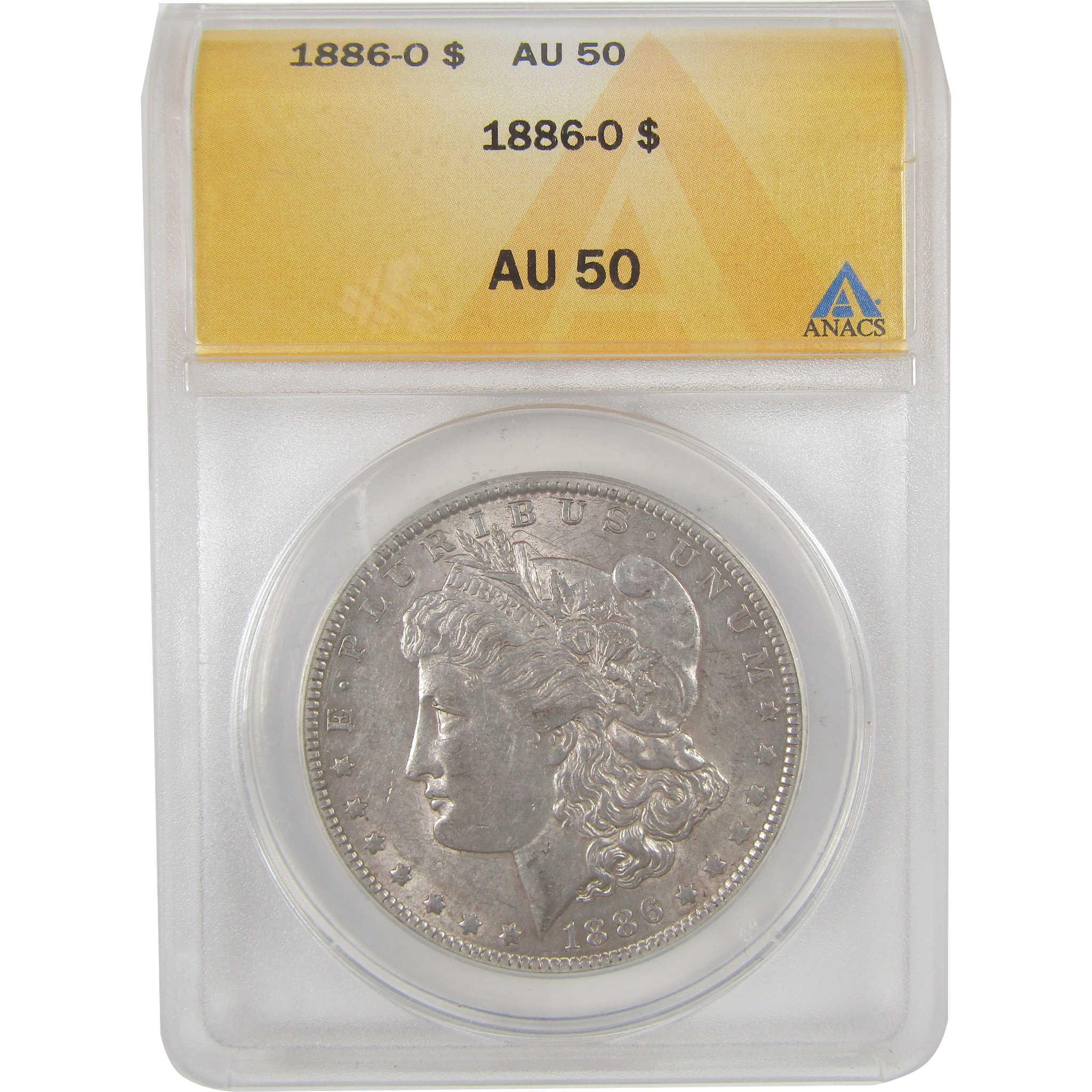 1886 O Morgan Dollar AU 50 ANACS Silver $1 Coin SKU:I16826 - Morgan coin - Morgan silver dollar - Morgan silver dollar for sale - Profile Coins & Collectibles