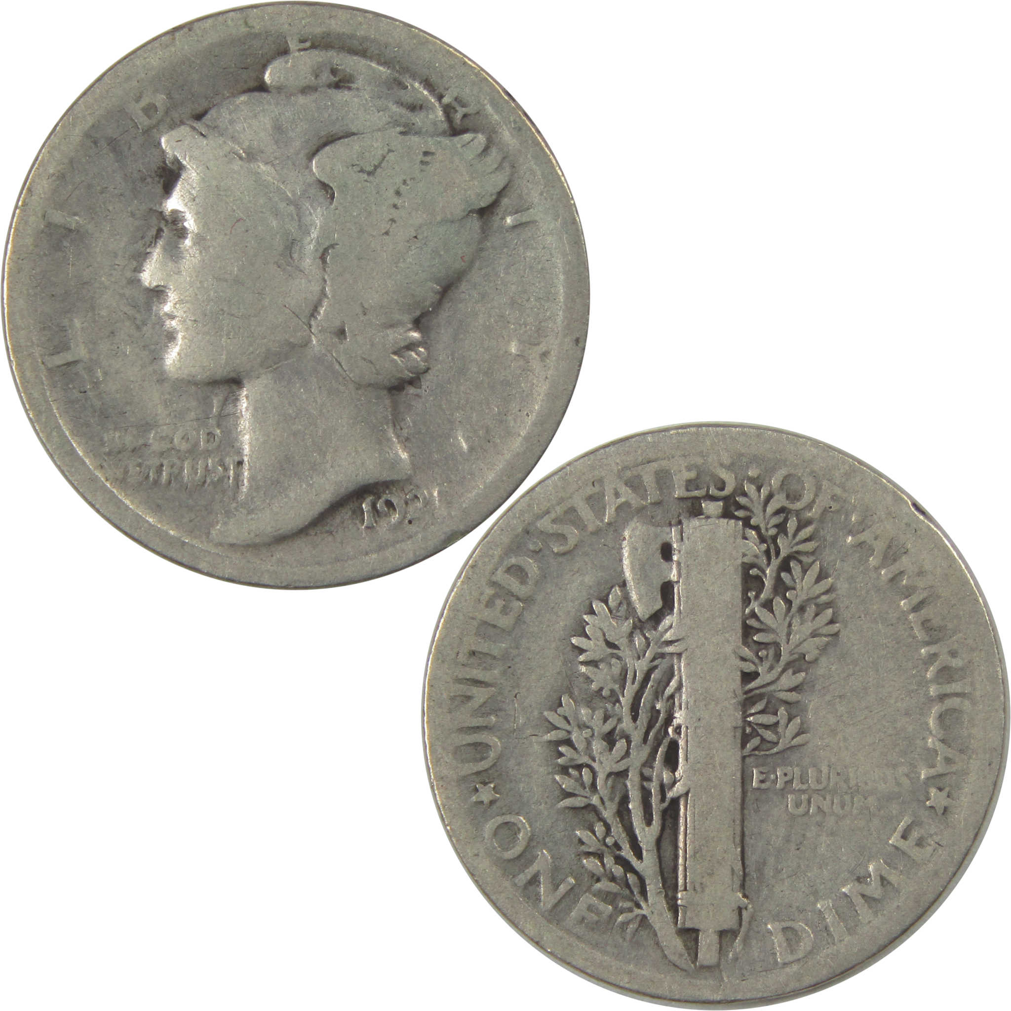 1921 Mercury Dime AG About Good Silver 10c Coin SKU:I22418