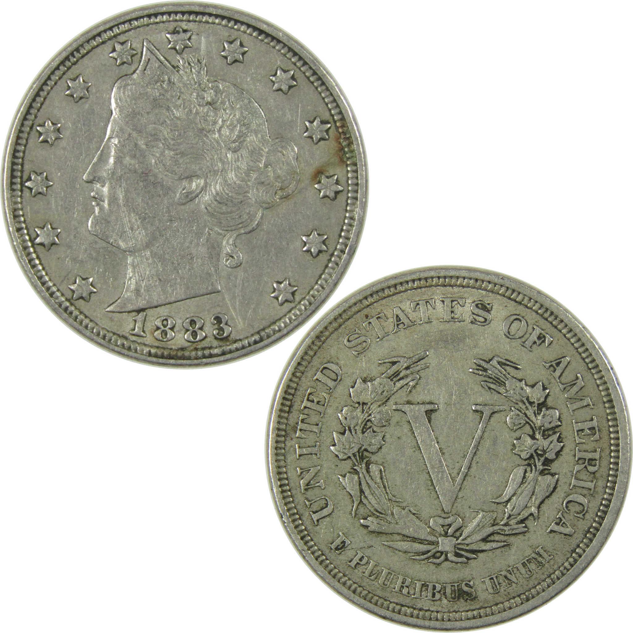 1883 No Cents Liberty Head V Nickel XF EF Extremely Fine SKU:I27233