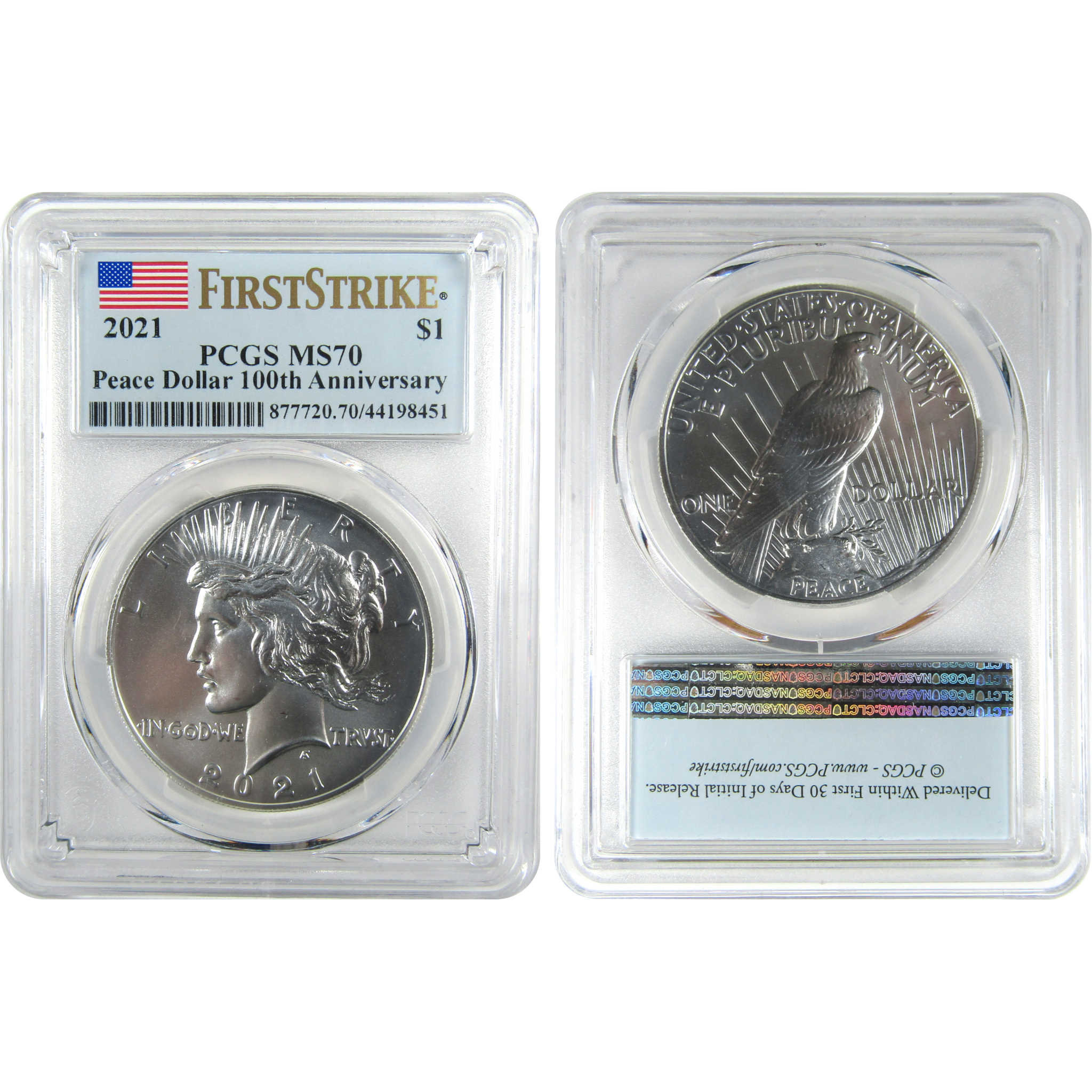 2021 Morgan & Peace Dollar Set MS 70 PCGS First Strike SKU:CP1051.WS