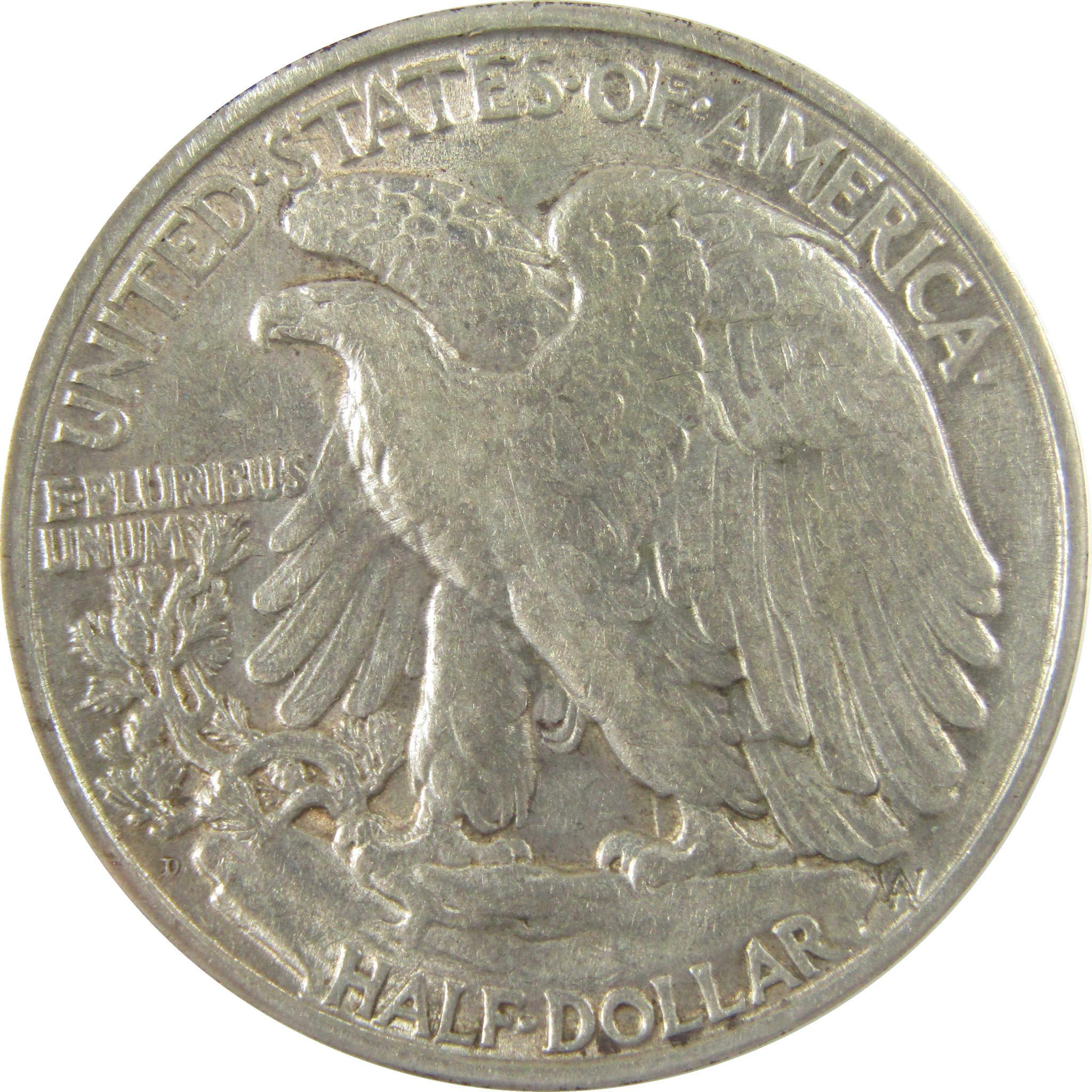 1929 D Liberty Walking Silver Half Dollar EF 45 ANACS SKU:I28016