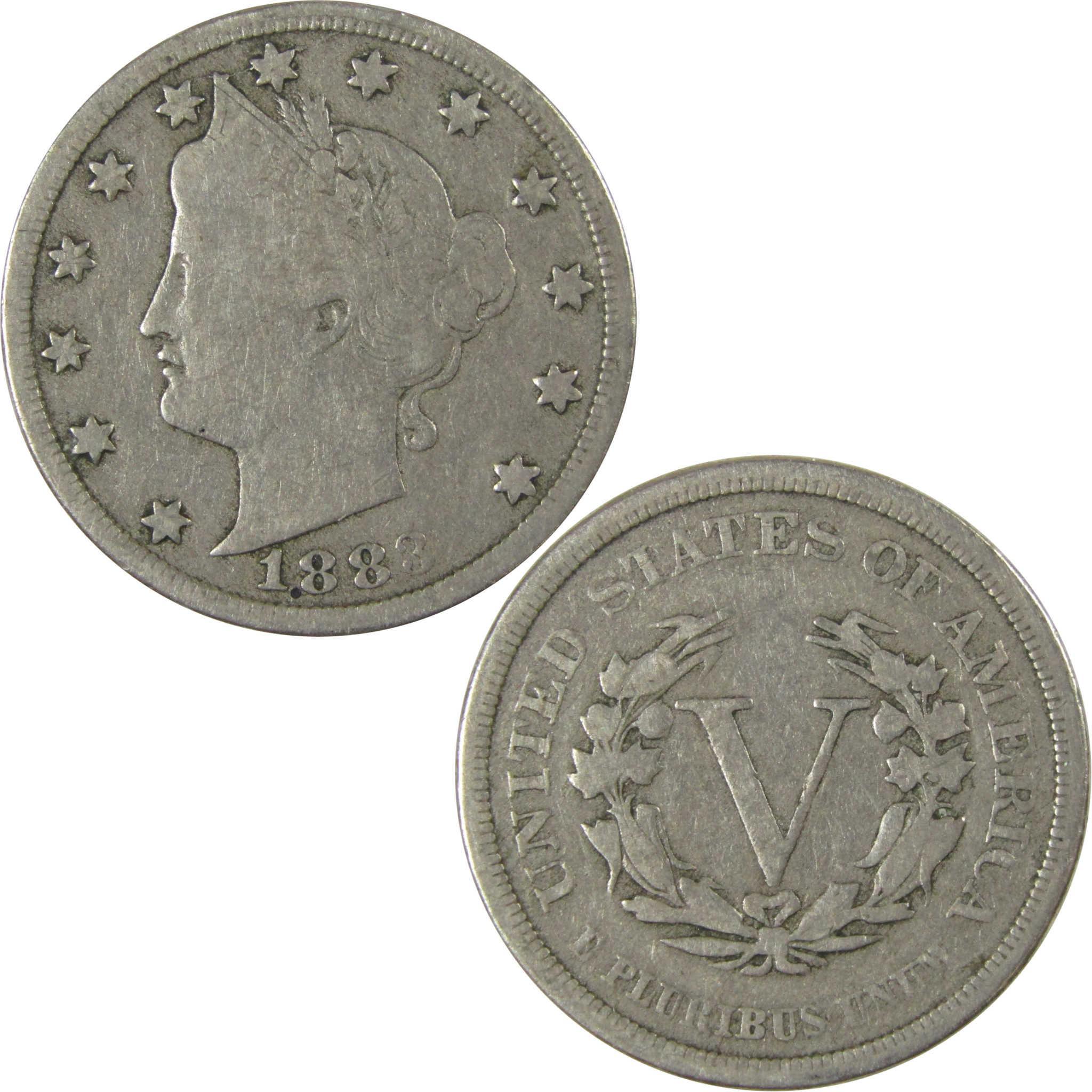 1883 No Cents Liberty Head V Nickel VG Very Good 5c Coin SKU:I26500