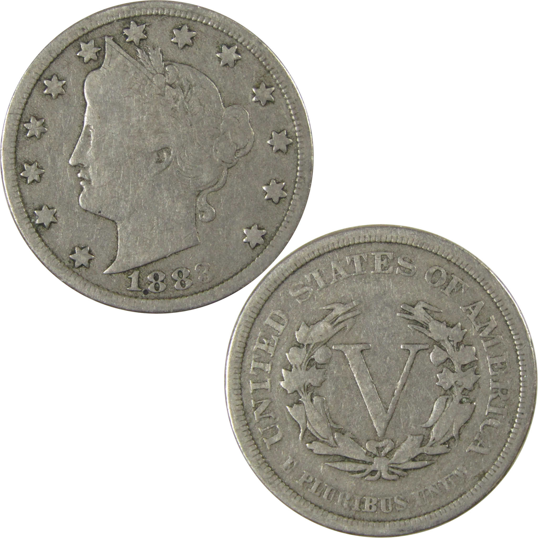 1883 No Cents Liberty Head V Nickel VG Very Good 5c Coin SKU:I26500