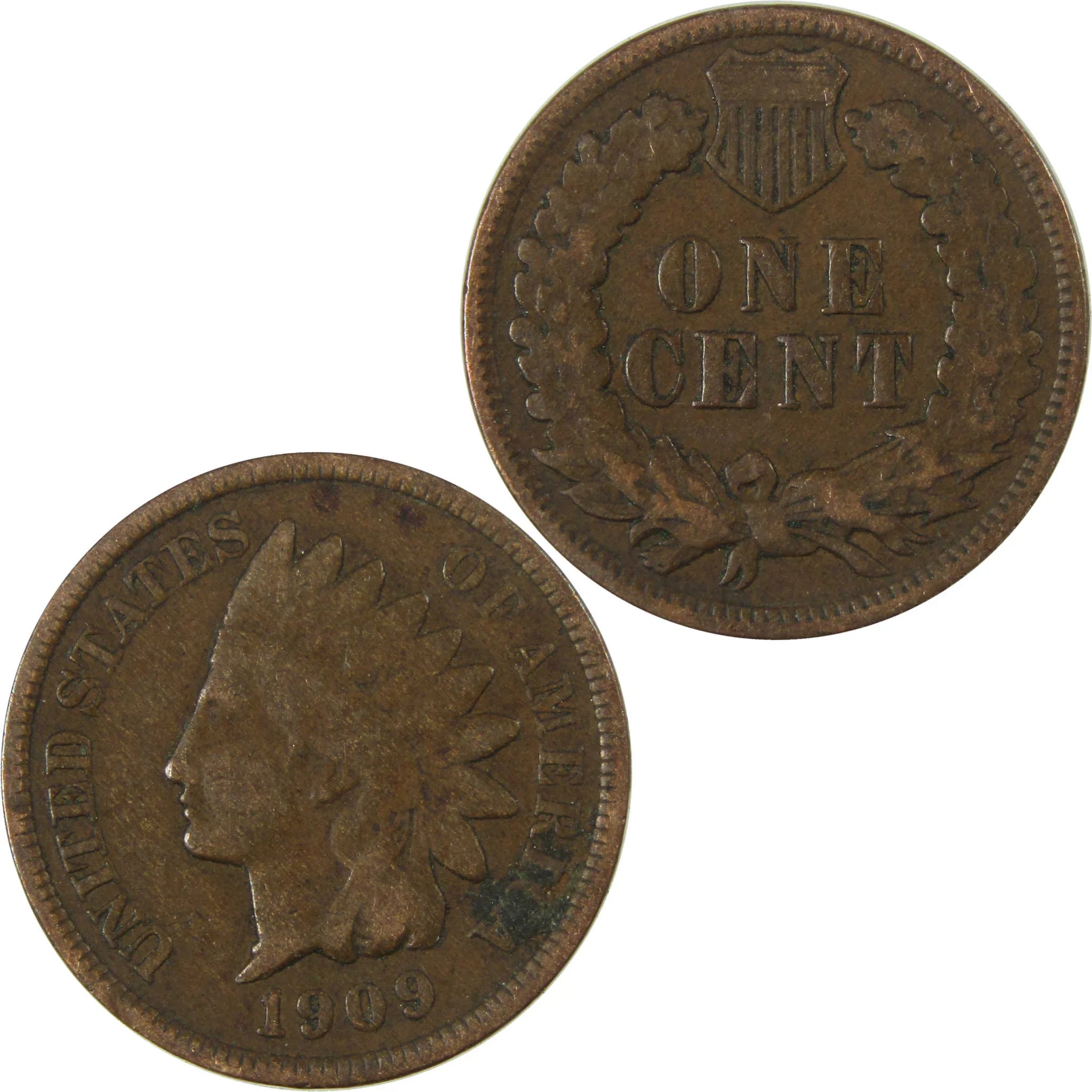 1909 Indian Head Cent VG Very Good Penny 1c Coin SKU:I27008