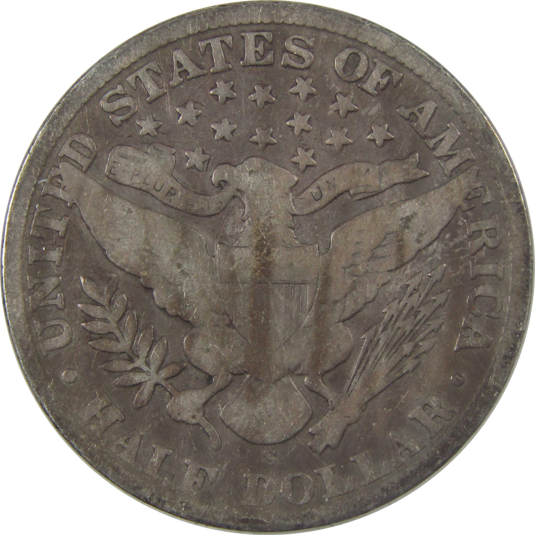 1909 S Barber Silver Half Dollar VG Very Good 50c Coin SKU:I25228