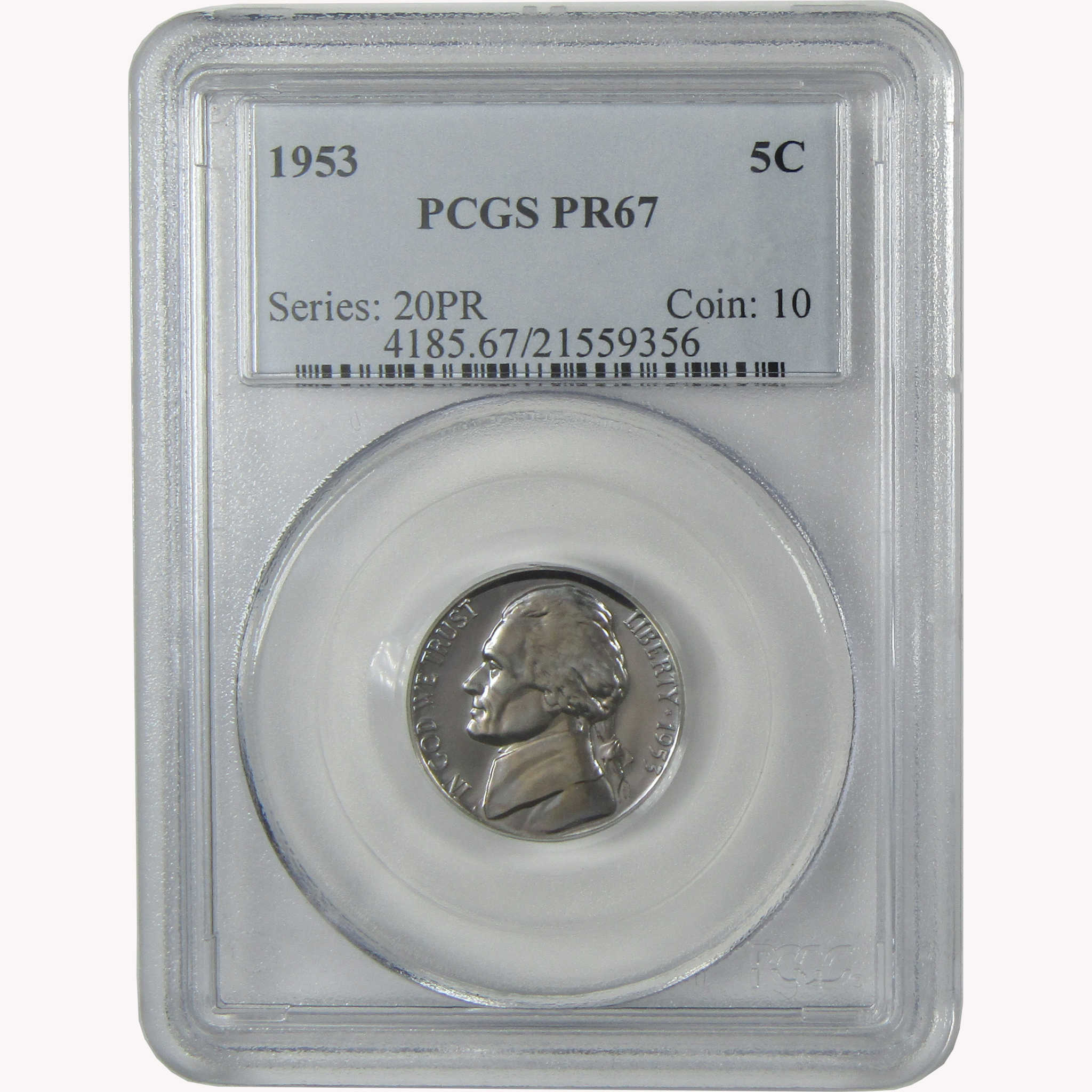 1953 Jefferson Nickel PR 67 PCGS Proof 5c Coin SKU:I26433