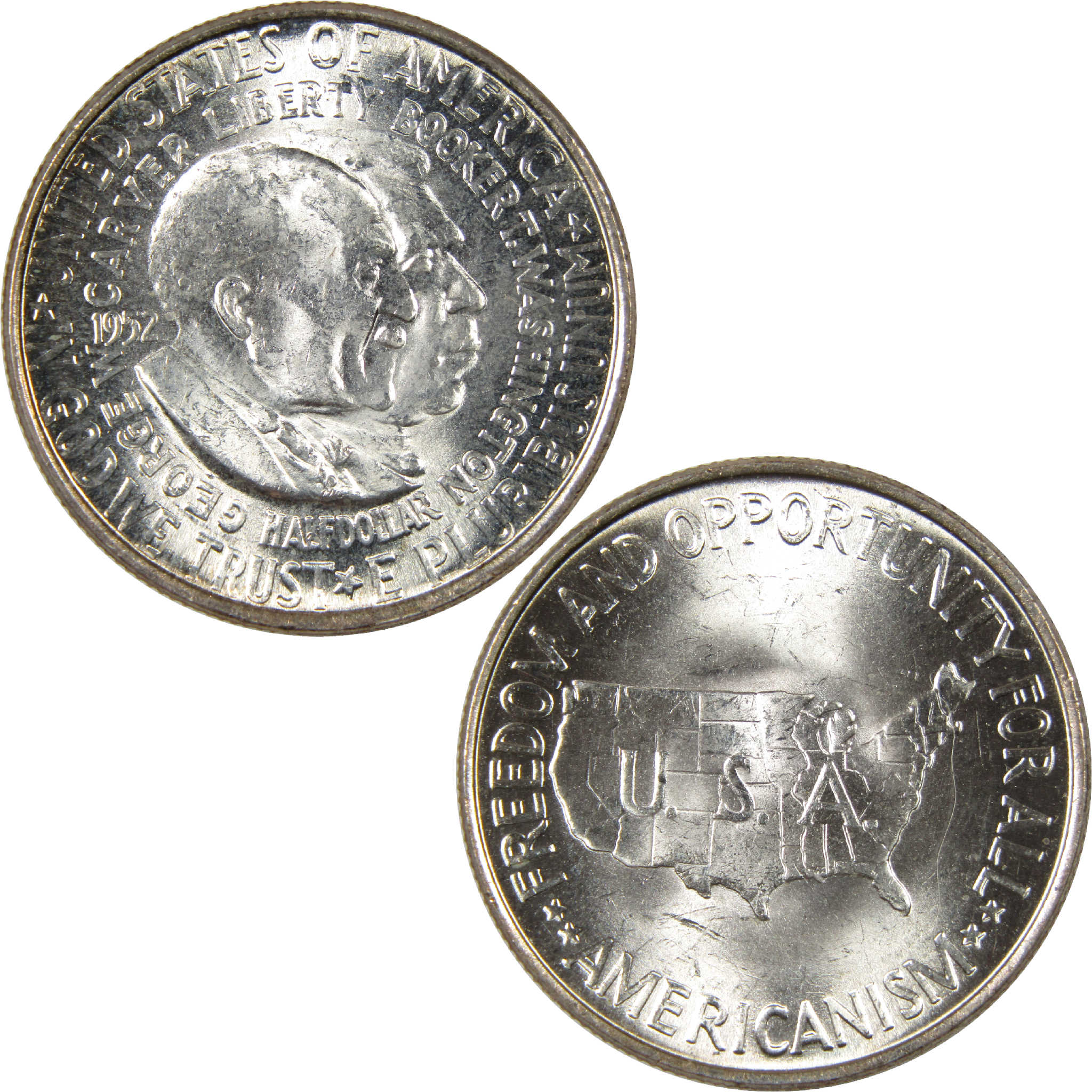 Washington-Carver Commemorative Half Dollar 1952 Uncirculated Silver