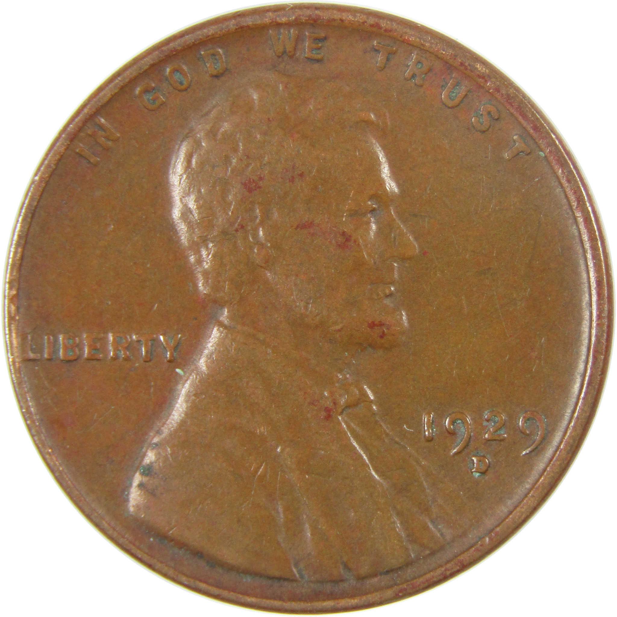 1929 D Lincoln Wheat Cent VF Very Fine Penny 1c Coin SKU:I27270