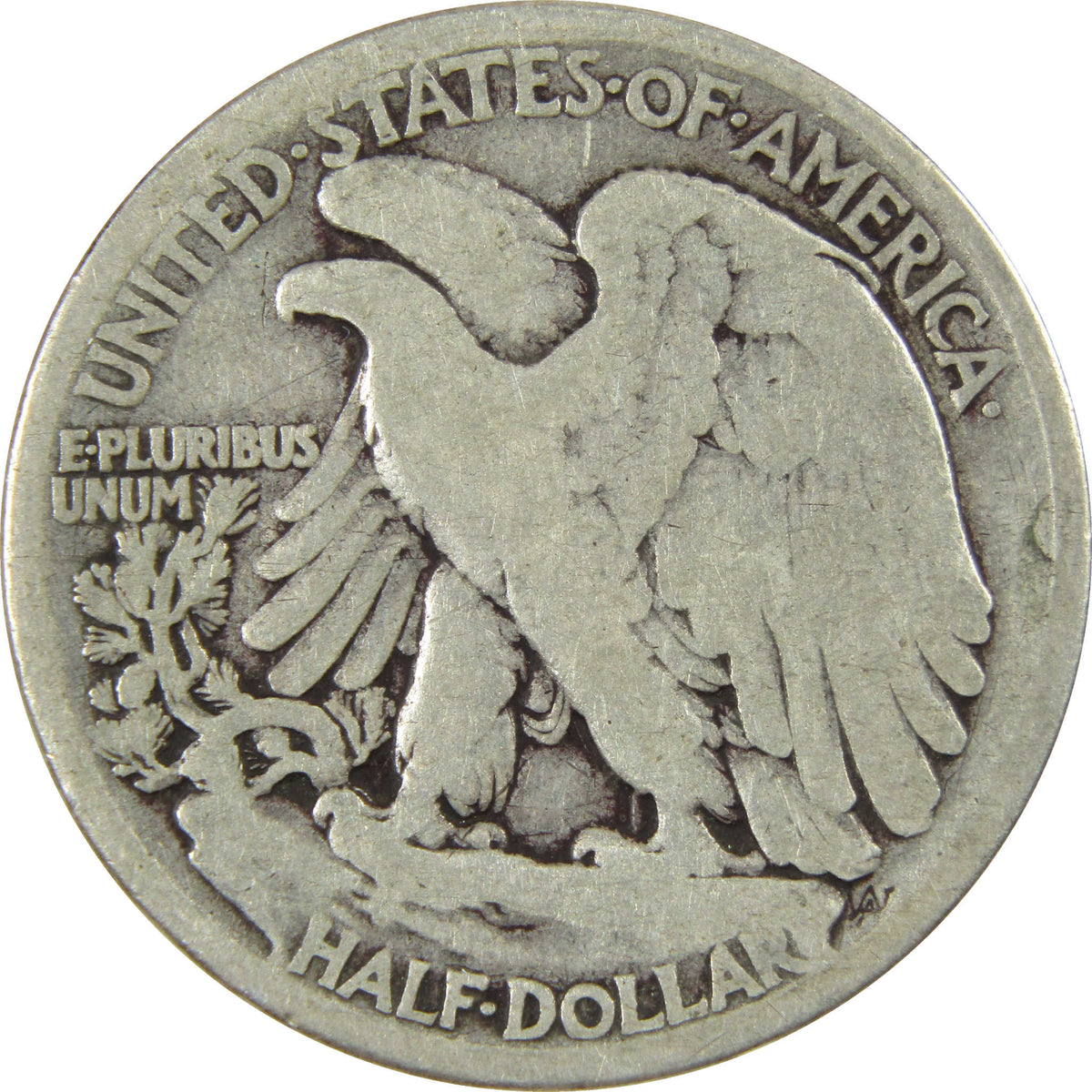 1917 D Obverse Liberty Walking Silver 50c G Good Details SKU:I28624
