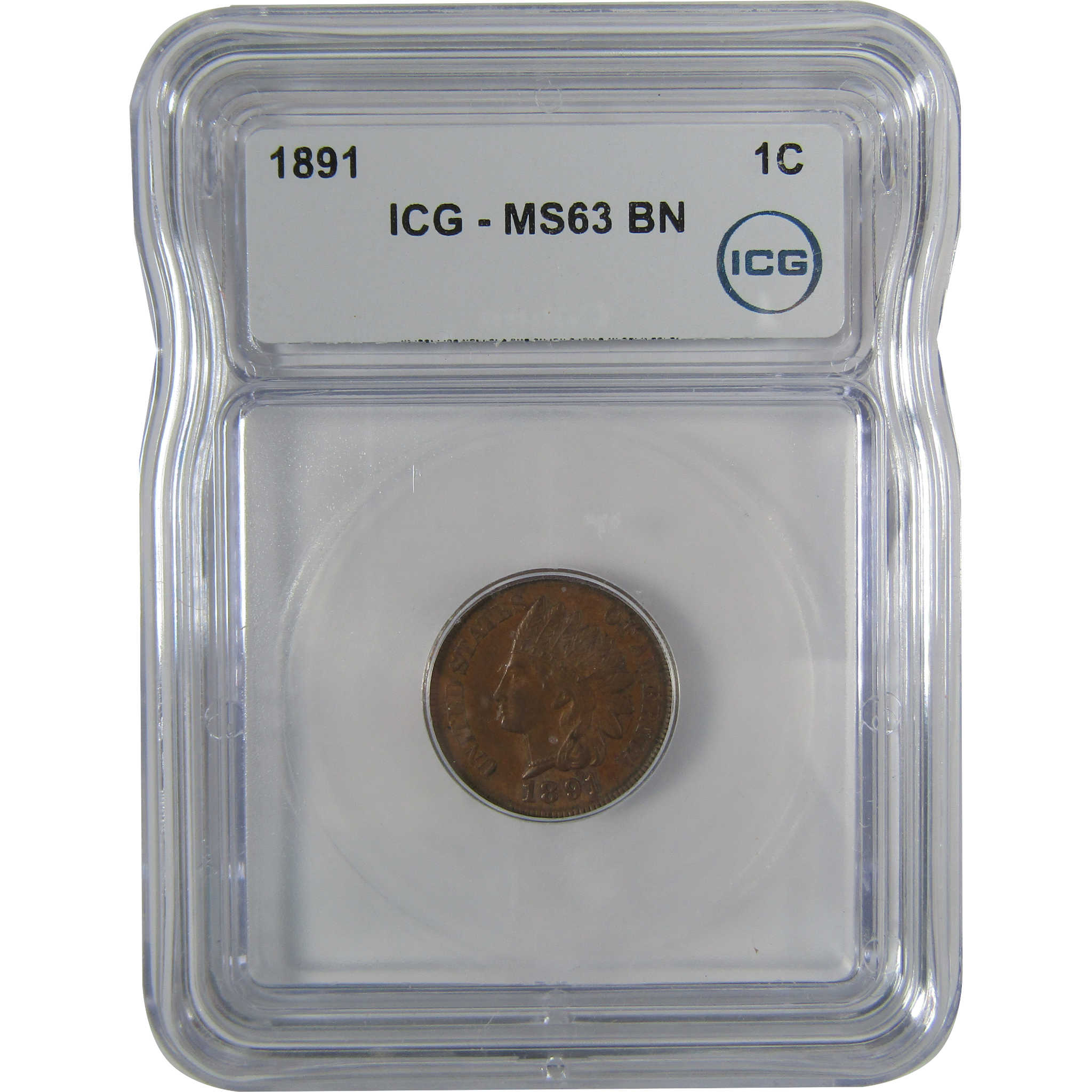 1891 Indian Head Cent MS 63 BN ICG Penny Uncirculated SKU:I22945
