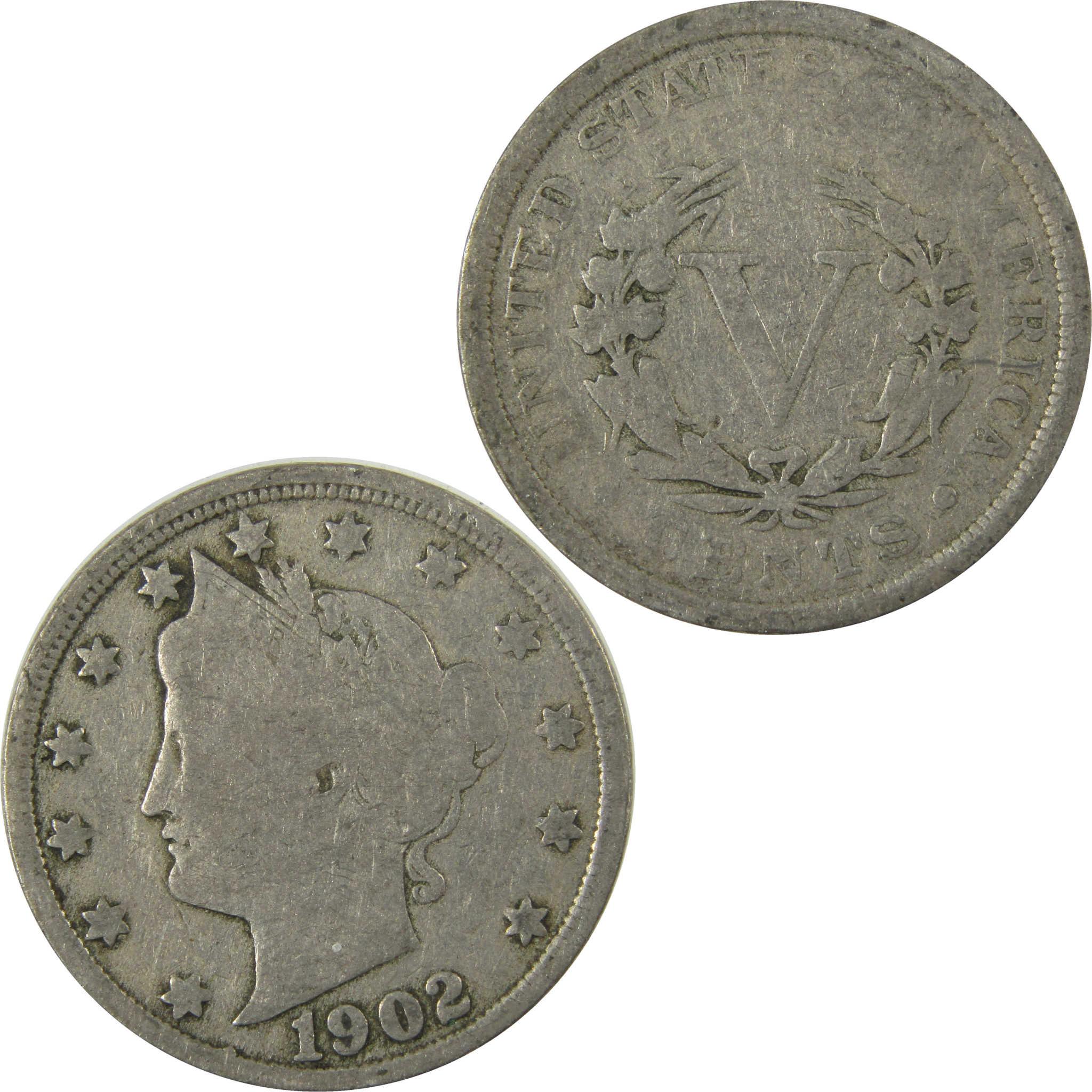 1902 Liberty Head V Nickel G Good 5c Coin SKU:I27213