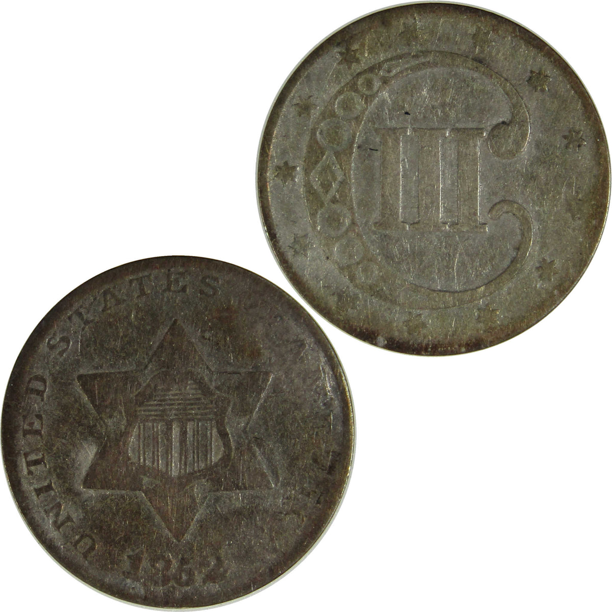 1852 Silver Three Cent Piece VG Very Good Trime 3c Coin SKU:I28504