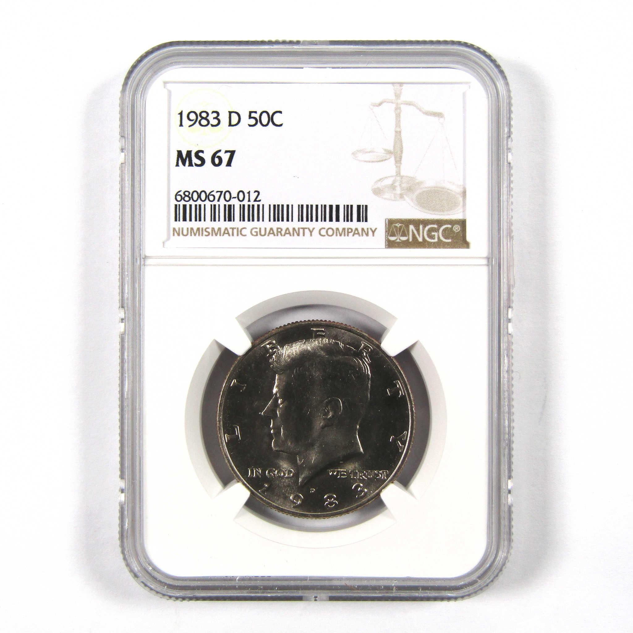 1983 D Kennedy Half Dollar MS 67 NGC Clad 50c Uncirculated SKU:I9767