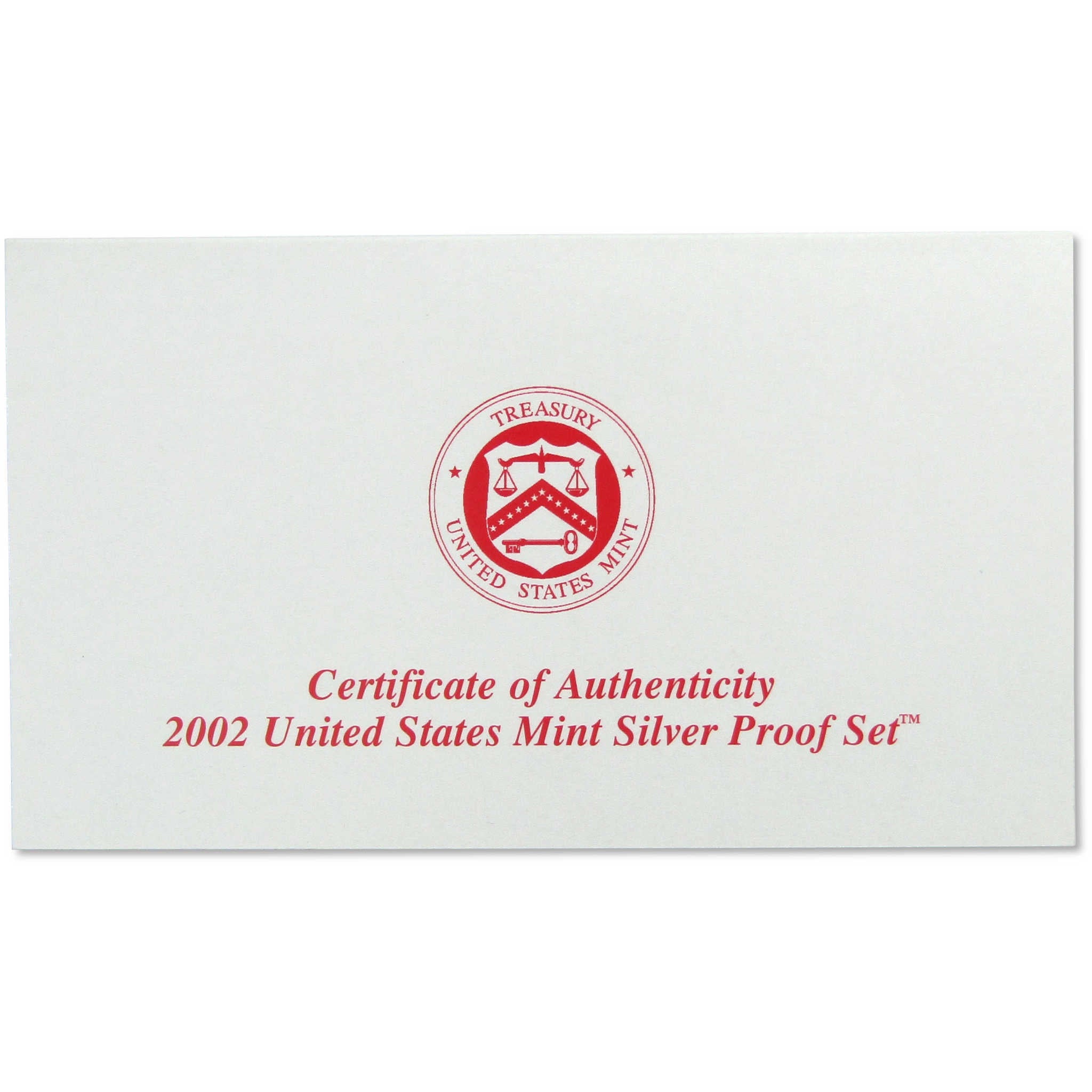 2002 Silver Proof Set U.S. Mint Original Government Packaging OGP COA