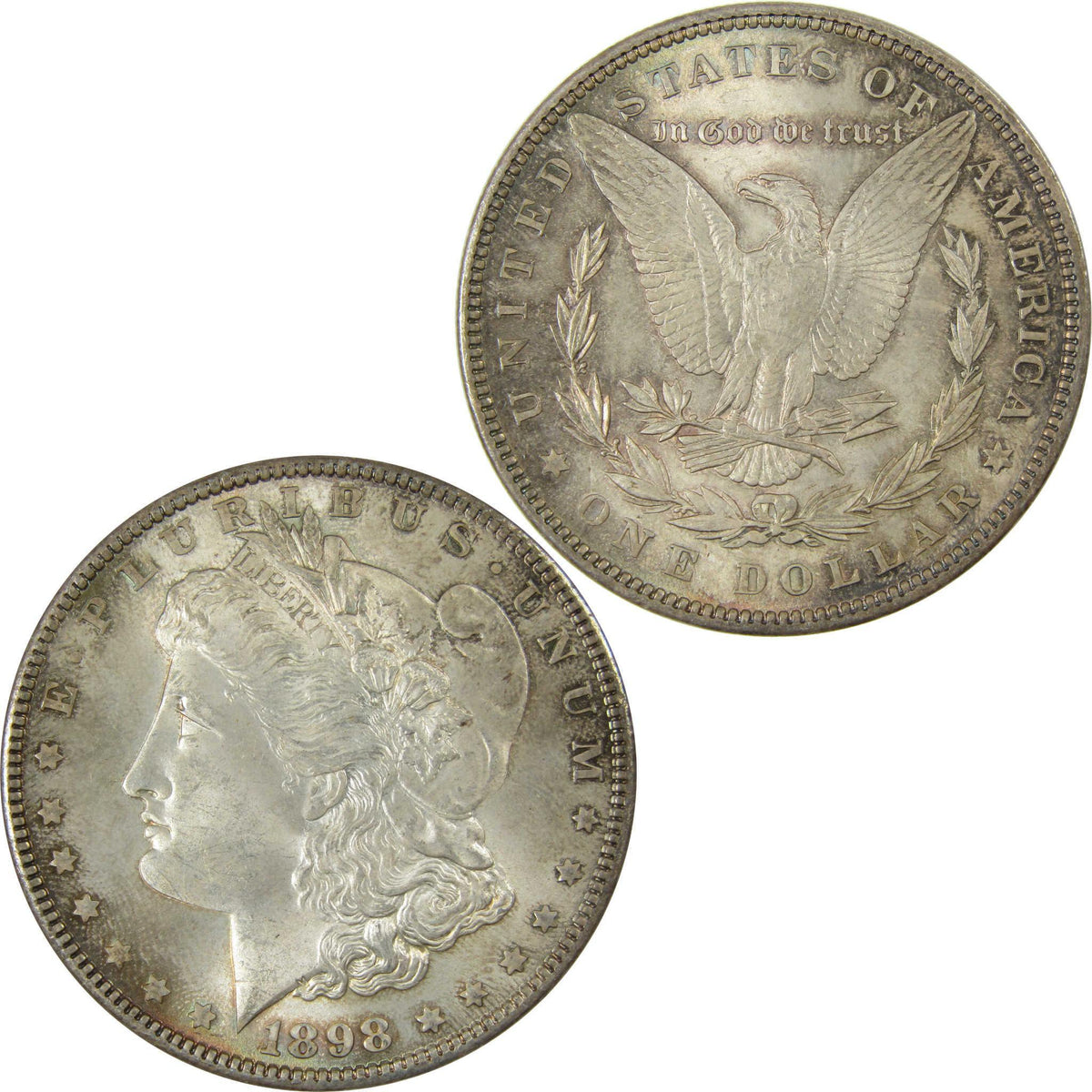 1898 Morgan Silver$1 Uncirculated Mint State $1 Coin Toned SKU:CP654