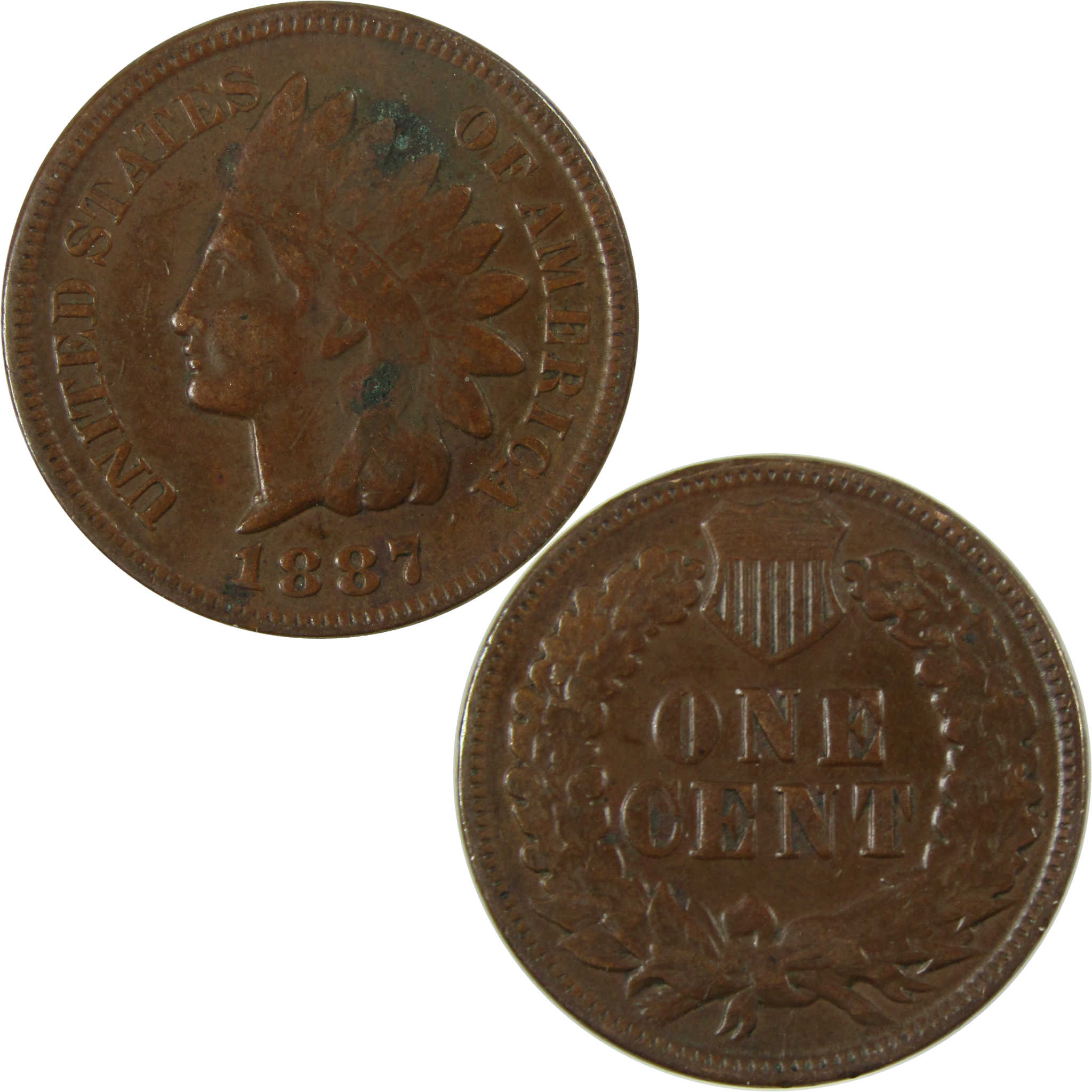 1887 Indian Head Cent VF Very Fine Penny 1c Coin SKU:I26929