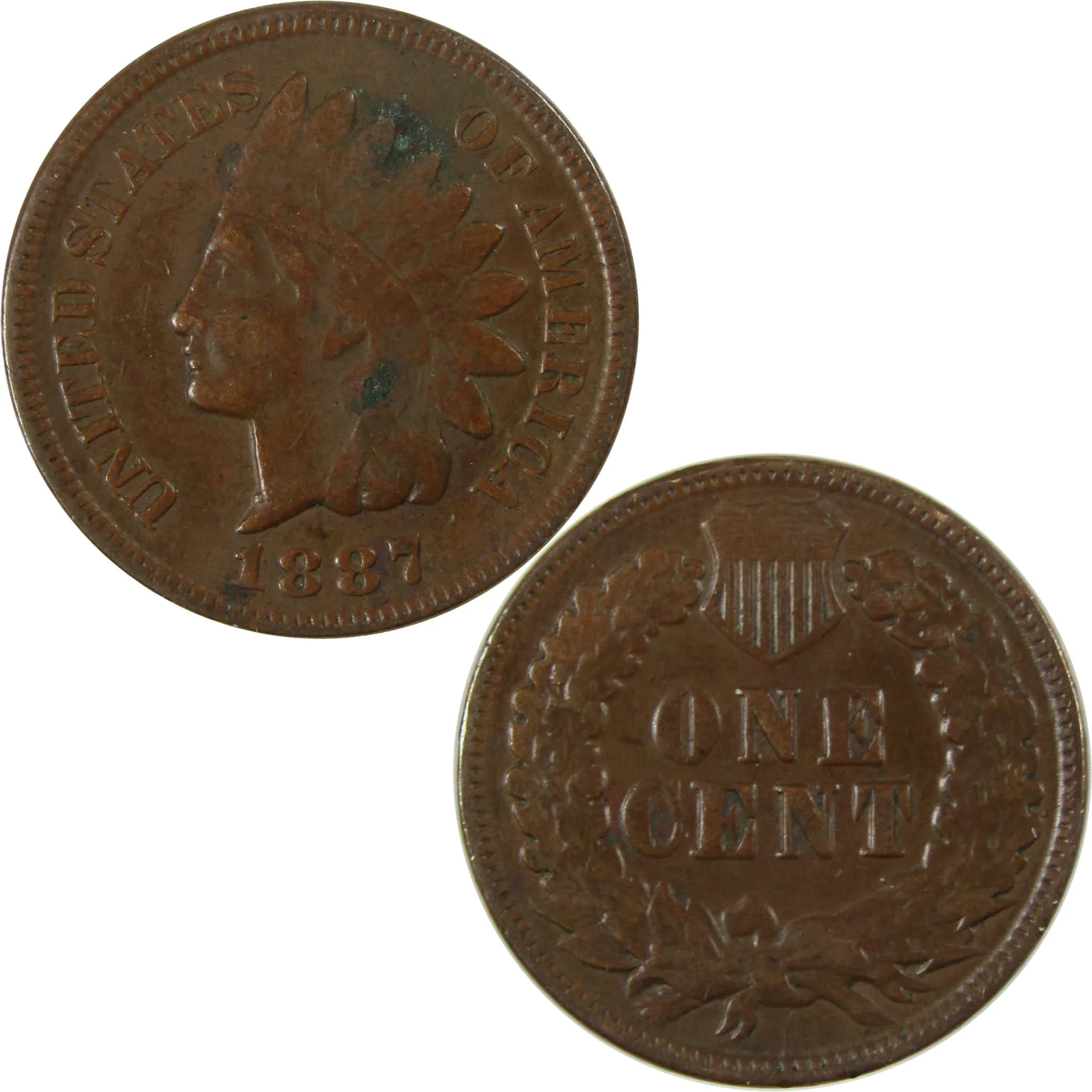 1887 Indian Head Cent VF Very Fine Penny 1c Coin SKU:I26929