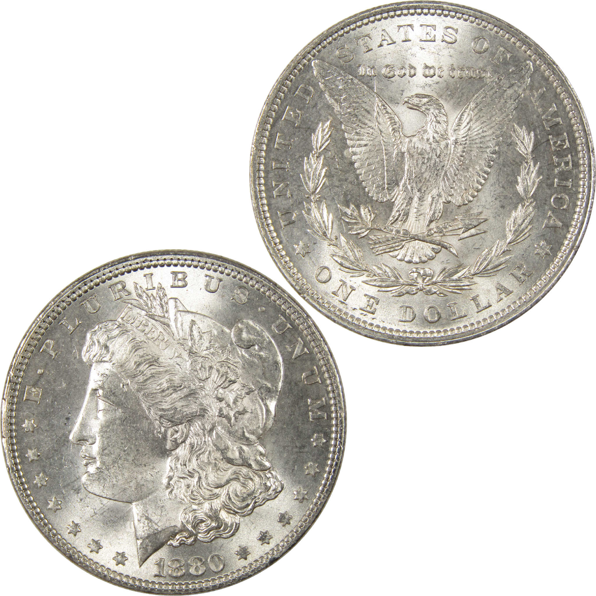 1880 Morgan Dollar BU Choice Uncirculated Silver $1 Coin - Morgan coin - Morgan silver dollar - Morgan silver dollar for sale - Profile Coins & Collectibles